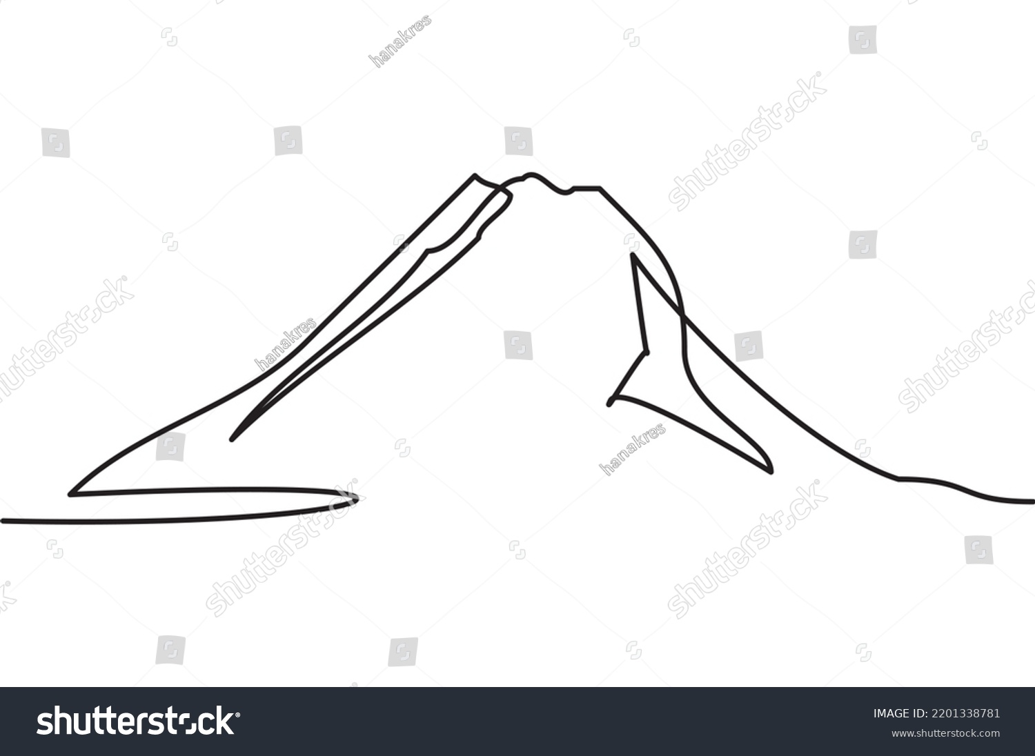 One Continuous Line Drawing Mountain Range Stock Vector (Royalty Free ...