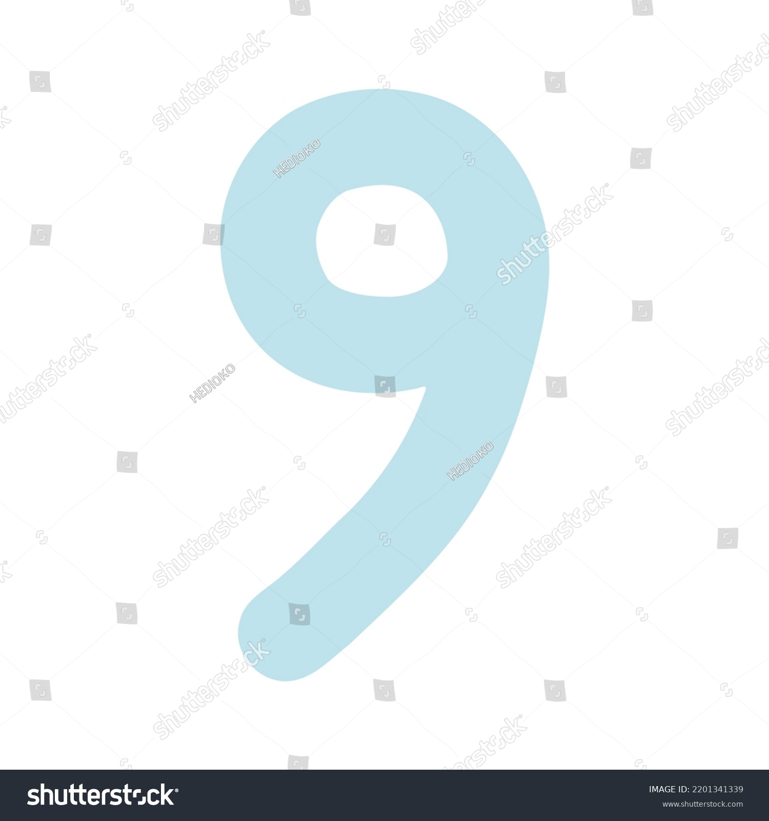 Doodle Ornaments Number 9 Pastel Color Stock Vector (Royalty Free ...