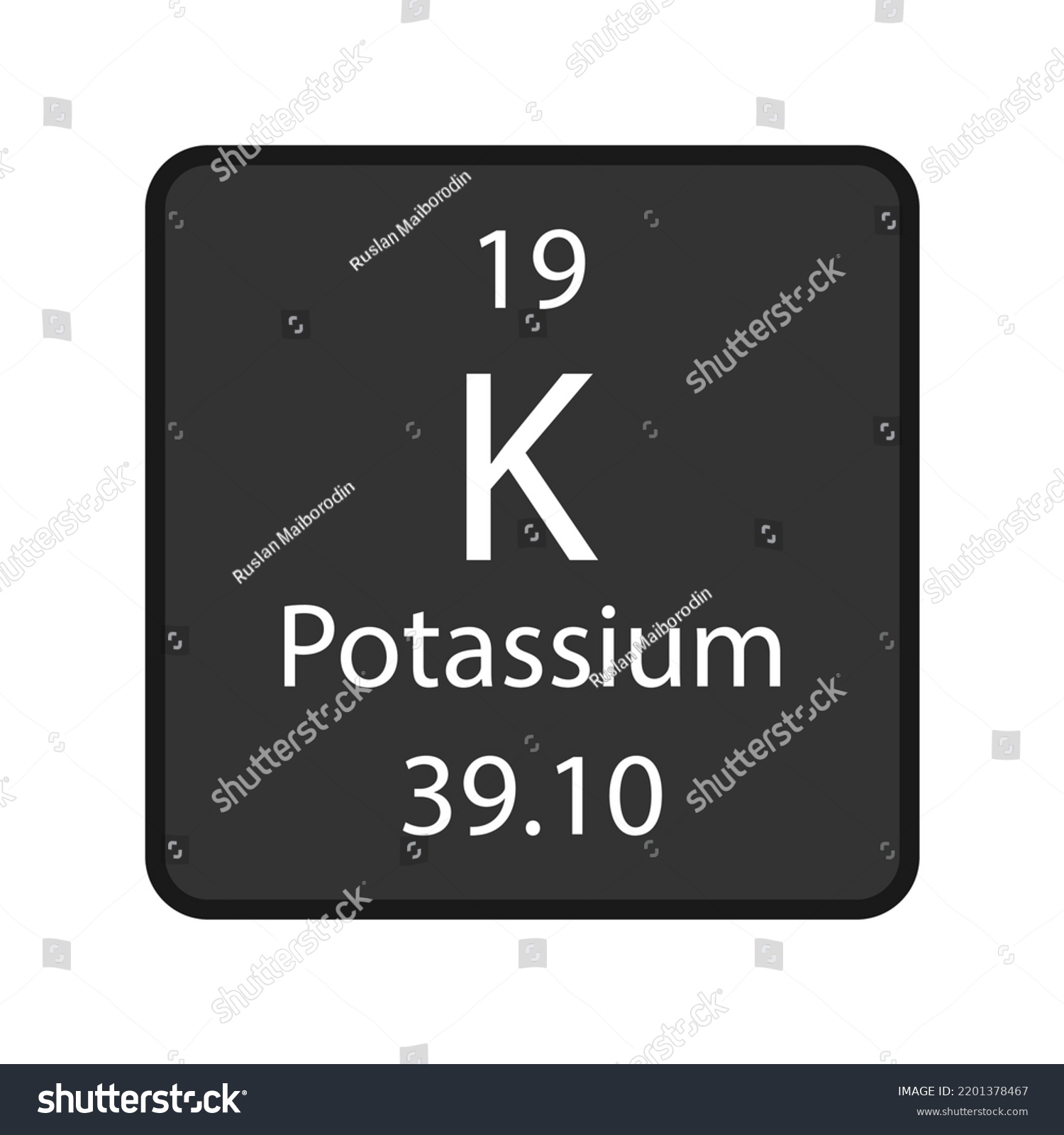 Potassium Symbol Chemical Element Periodic Table Stock Vector (Royalty ...