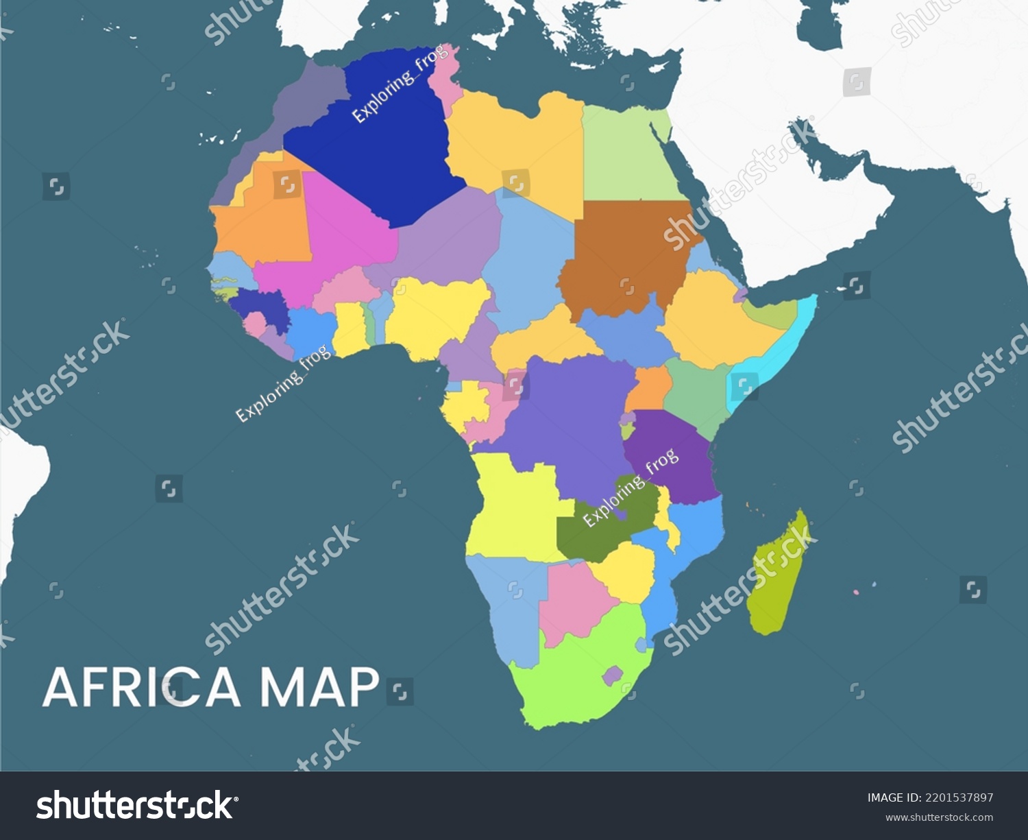 High Detailed Map Africa Outline Map Stock Illustration 2201537897