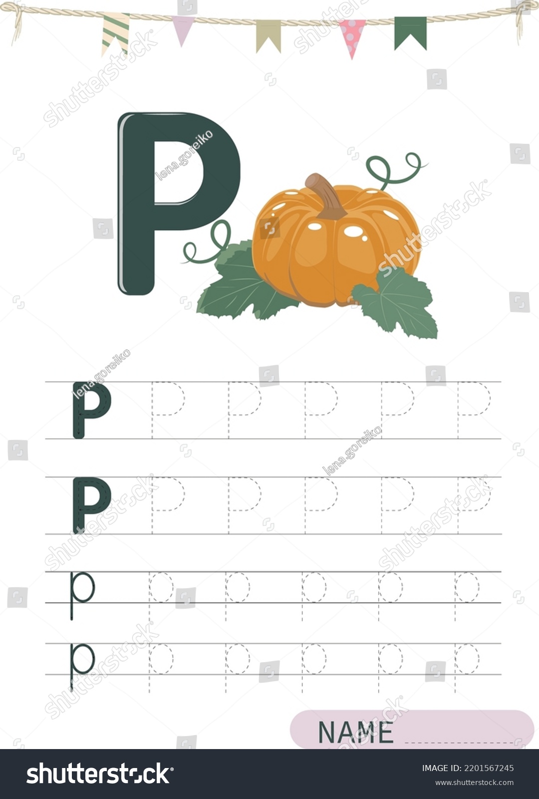 Alphabet Worksheet Alphabet Activity Pre Schoolers Stock Vector ...