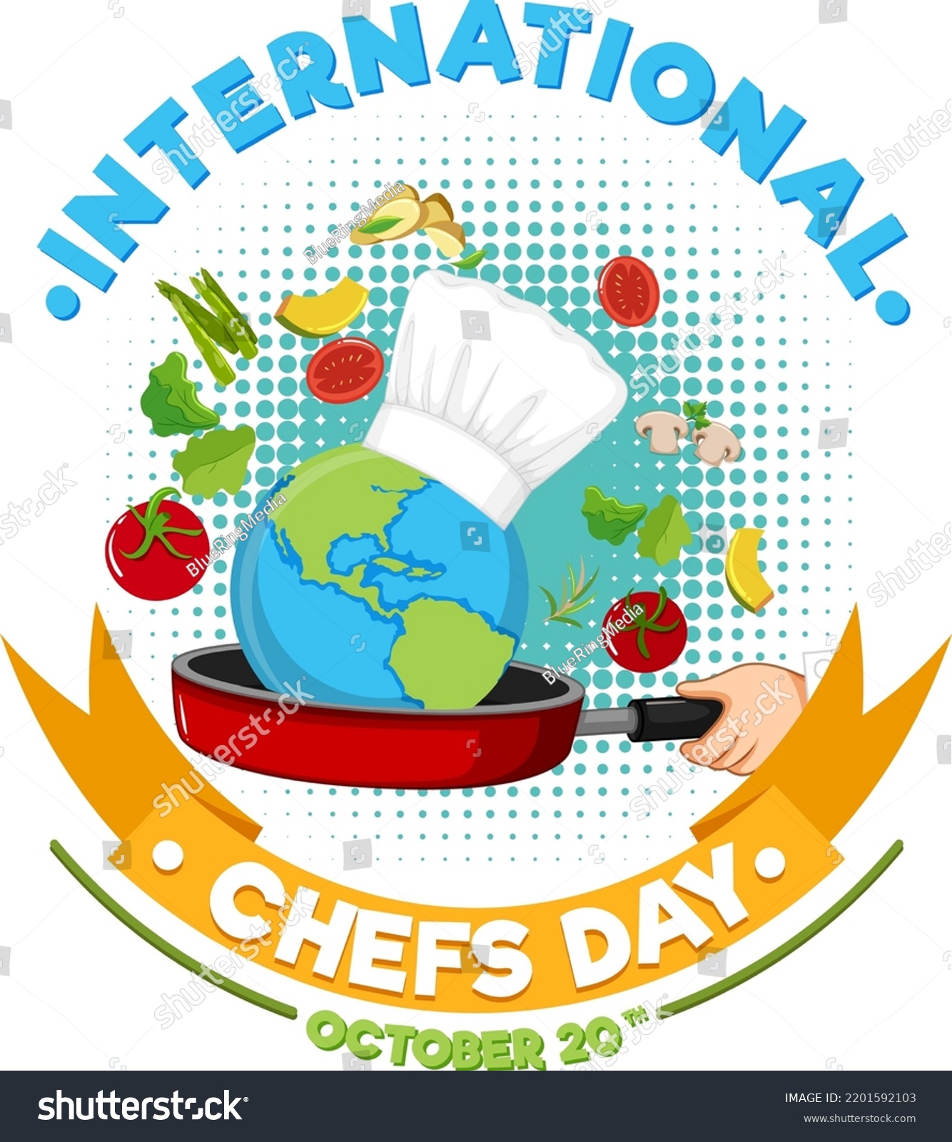 International Chef Day Poster Design Illustration Stock Vector (Royalty