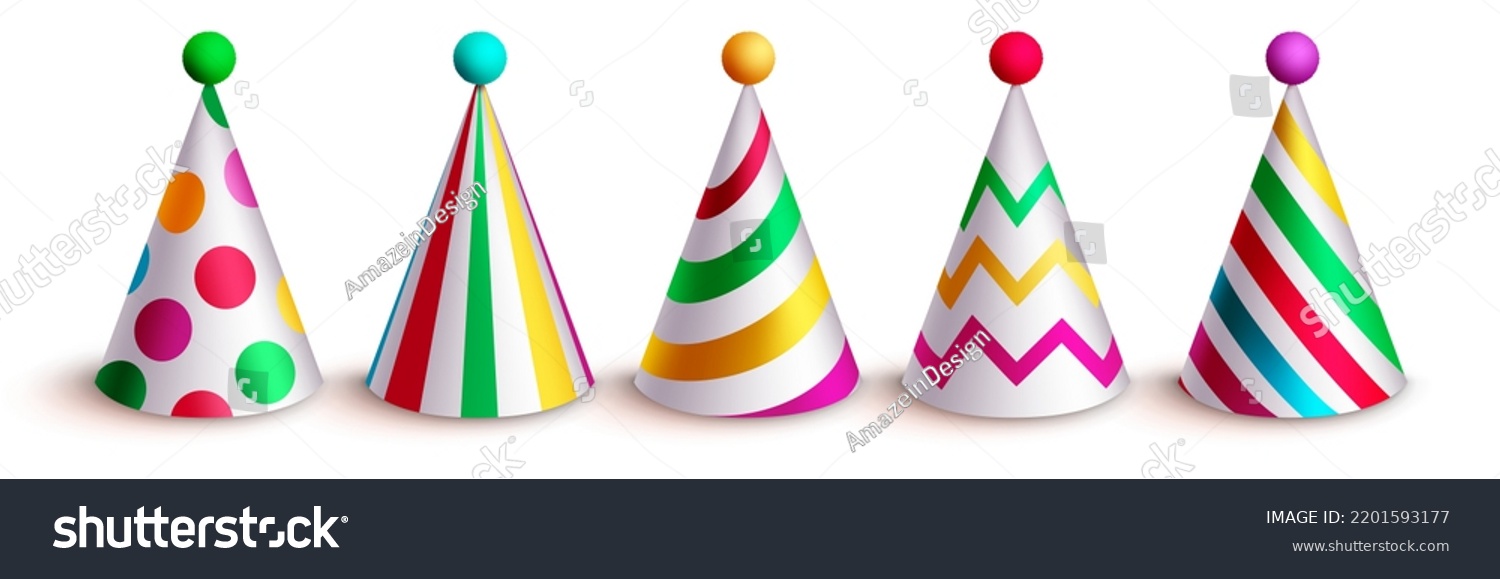 Birthday Hat Vector Set Design Birthday Stock Vector (Royalty Free ...