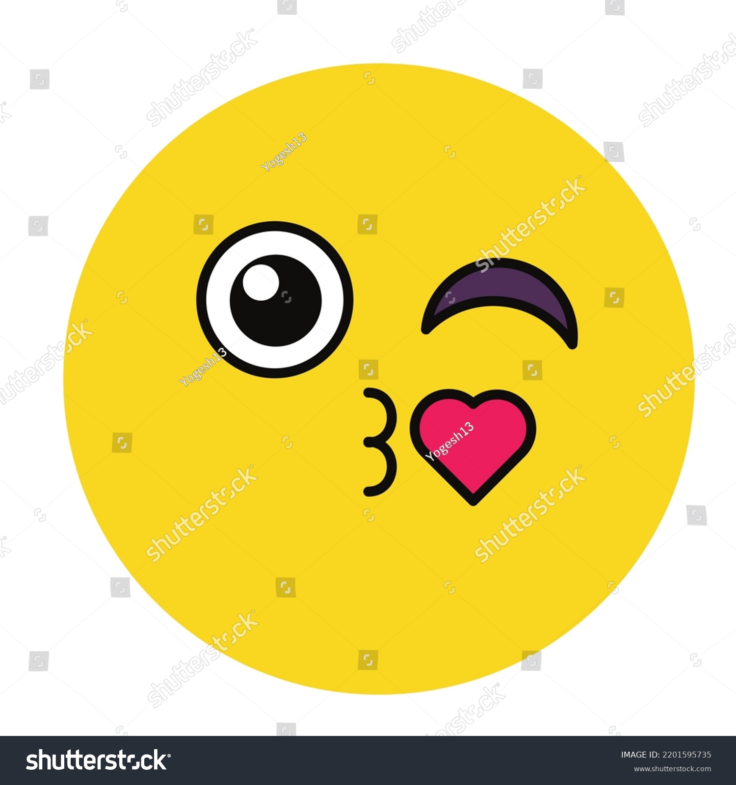 Kissing Emoji Illustration Isolated Emoticon Winking Stock Illustration ...