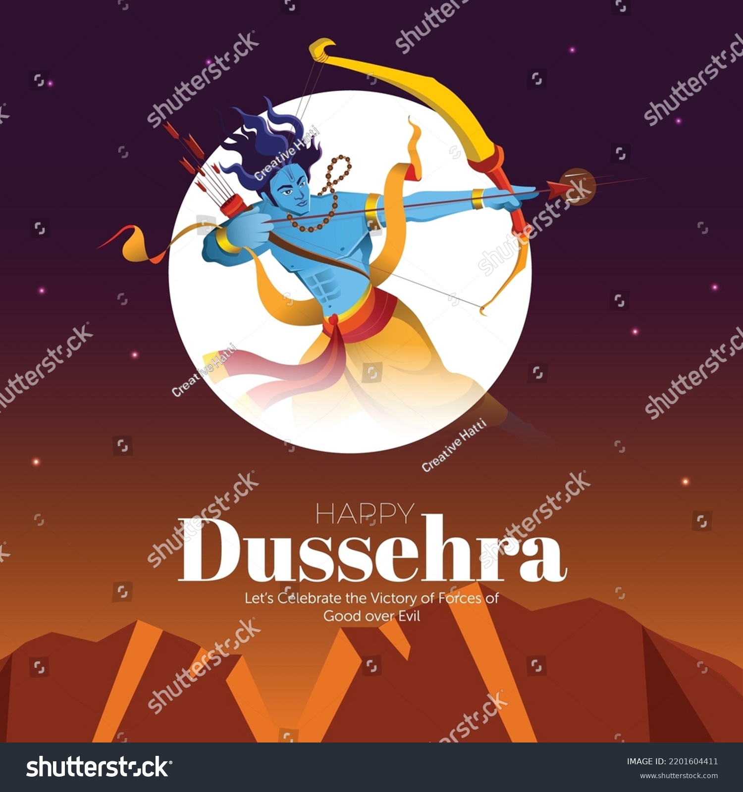 Realistic Happy Dussehra Traditional Festival Banner Stock Vector ...