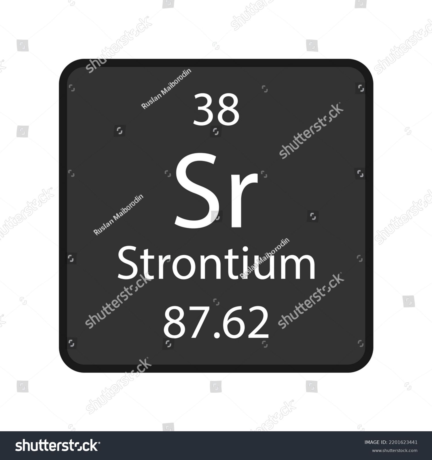 Strontium Symbol Chemical Element Periodic Table Stock Vector (Royalty ...