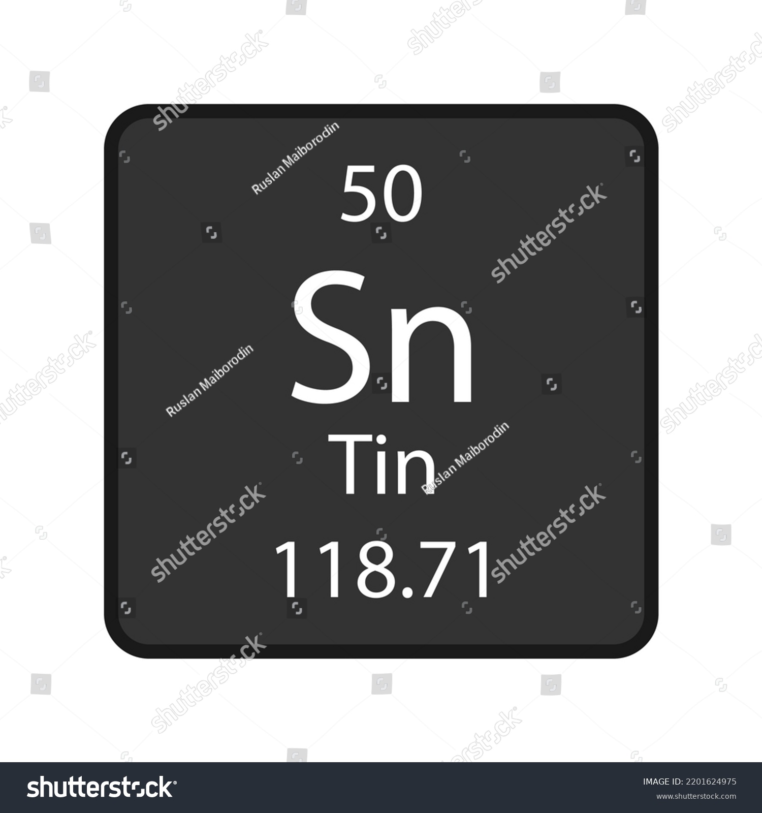 Tin Symbol Chemical Element Periodic Table Stock Vector (Royalty Free ...