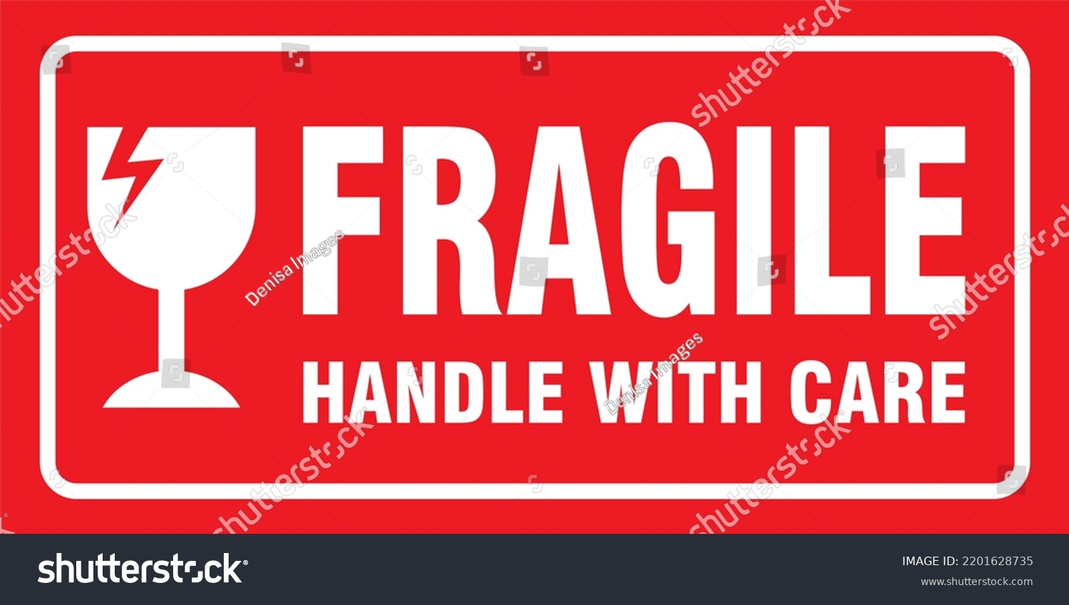 Sticker Fragile Handle Care Red Fragile Stock Vector (Royalty Free ...