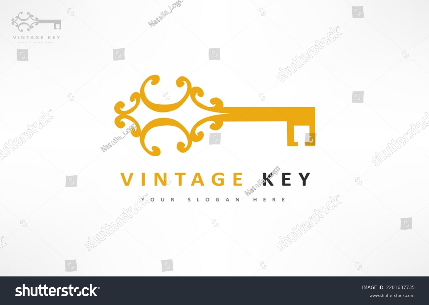 Vintage Key Logo Vector Design Stock Vector (Royalty Free) 2201637735 ...