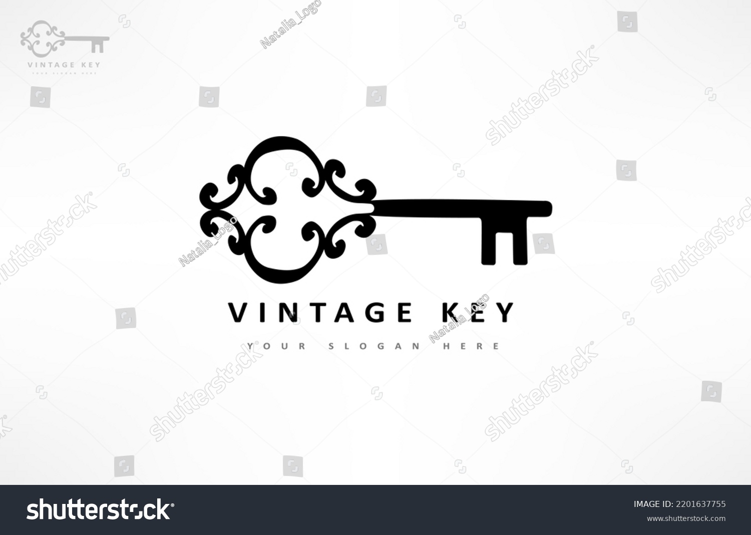 Vintage Key Logo Vector Design Stock Vector (Royalty Free) 2201637755 ...