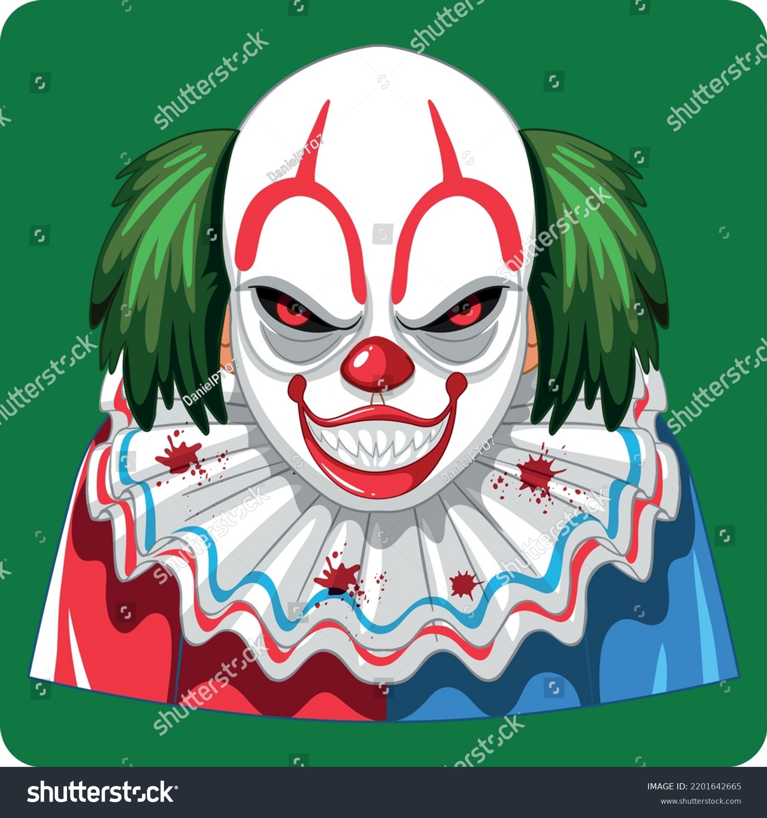 Makeup Killer Clown Vector Drawing Traditional Stock Vector (Royalty ...