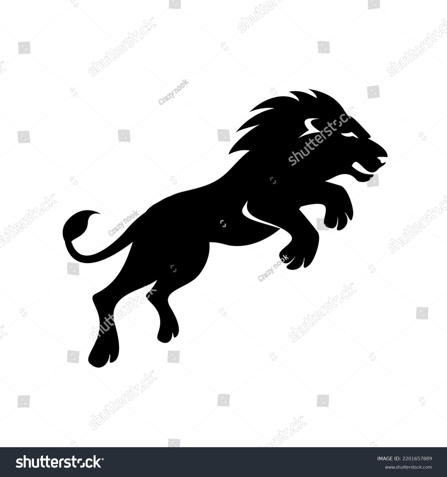 Jumping Lion Vector Icon Running Lion Stock Vector (Royalty Free ...