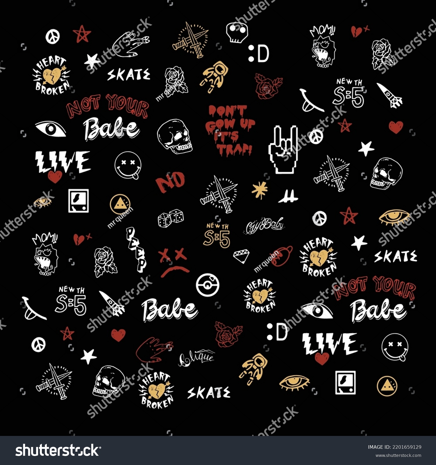 Set Cool Elements Tattoo Shop Logo Stock Vector (Royalty Free ...