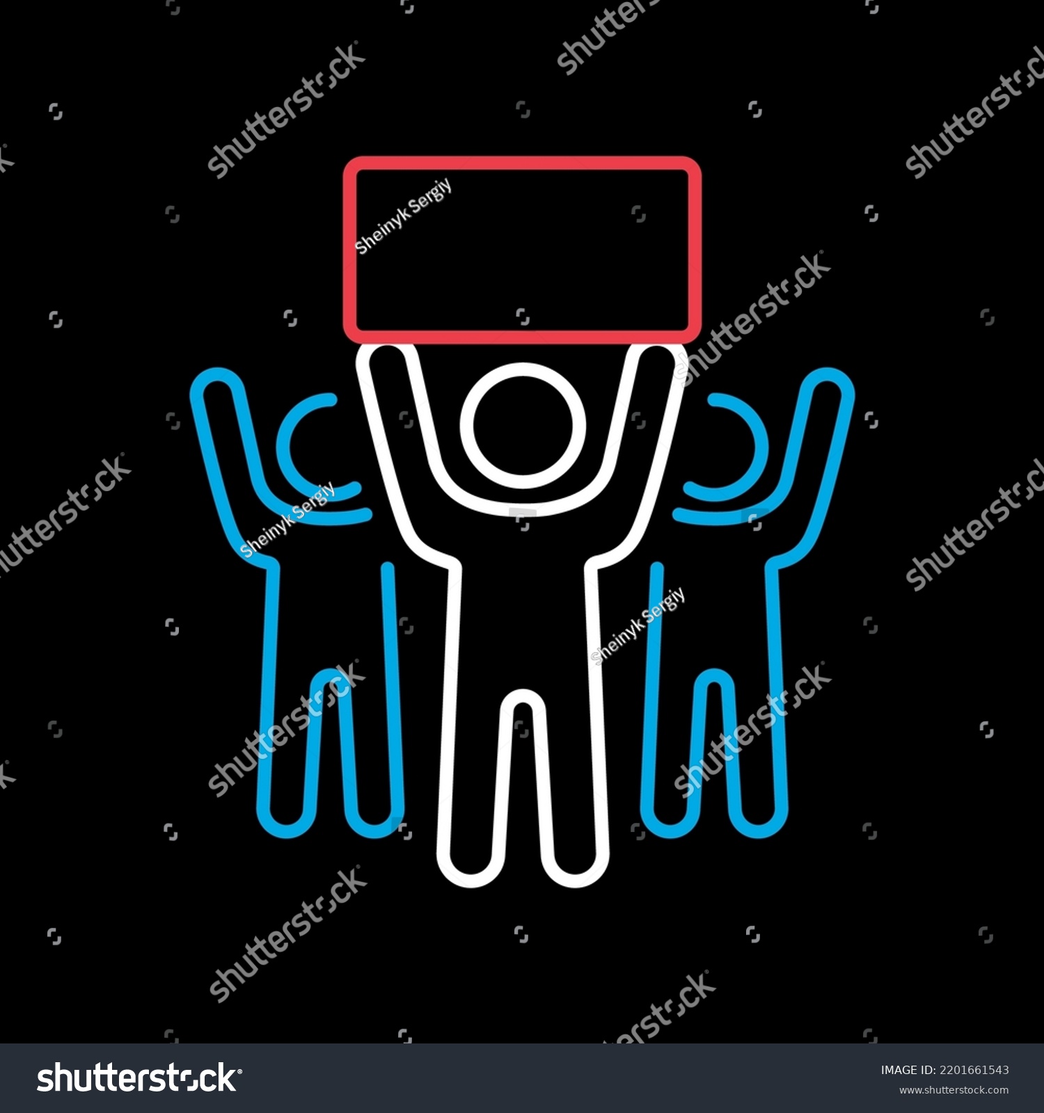 Crowd People Standing Holding Raised Hands Stock Vector (Royalty Free ...