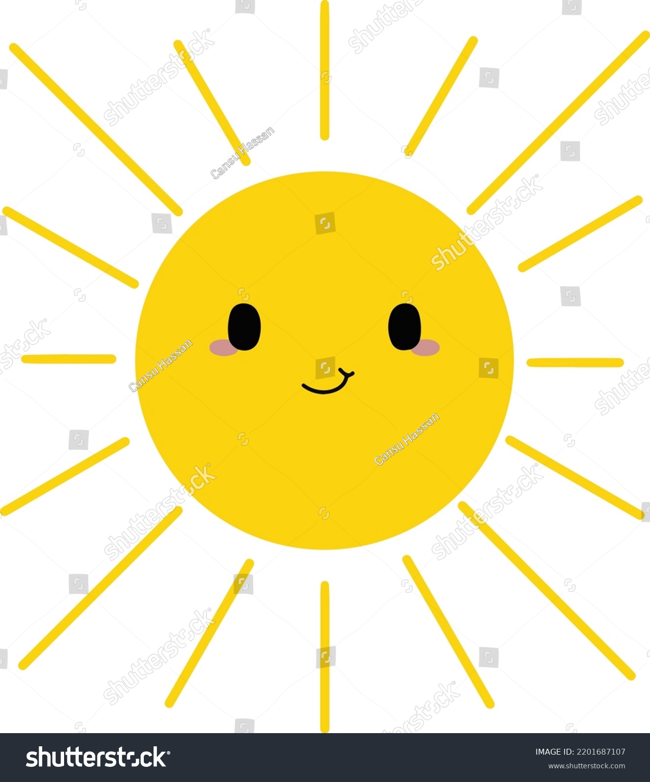 Hand Drawn Cartoon Vector Sun Cute Stock Vector (Royalty Free ...