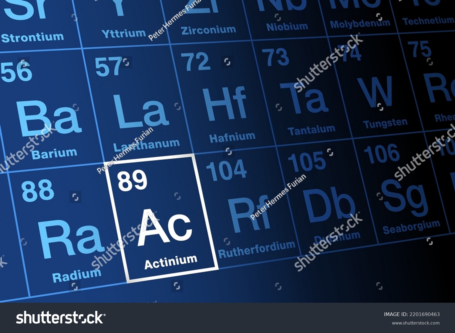 Actinium On Periodic Table Radioactive Metal Stock Vector (Royalty Free ...