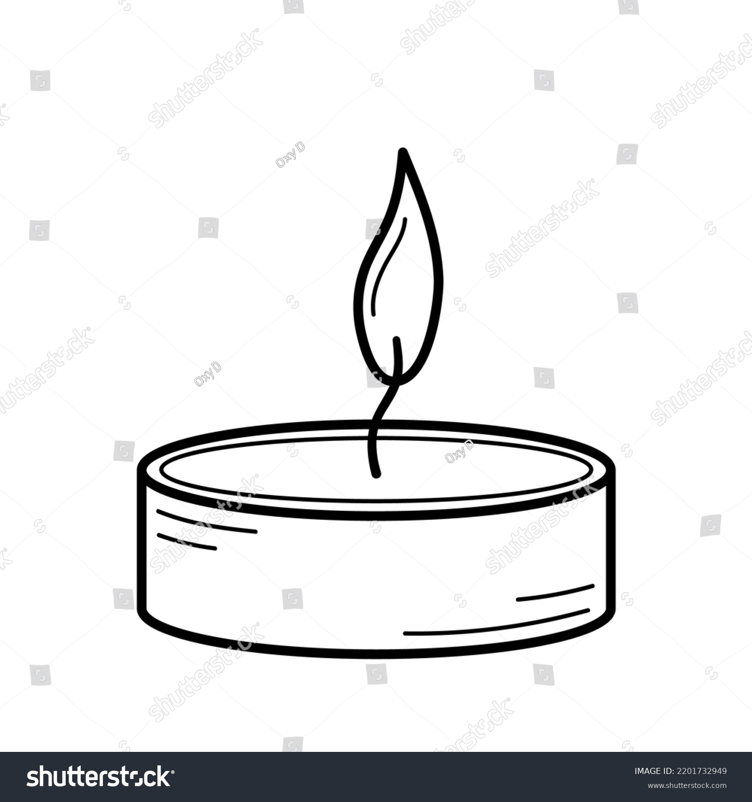 Burning Tea Candle Candle Case Hand Stock Vector Royalty Free 2201732949 Shutterstock 6226