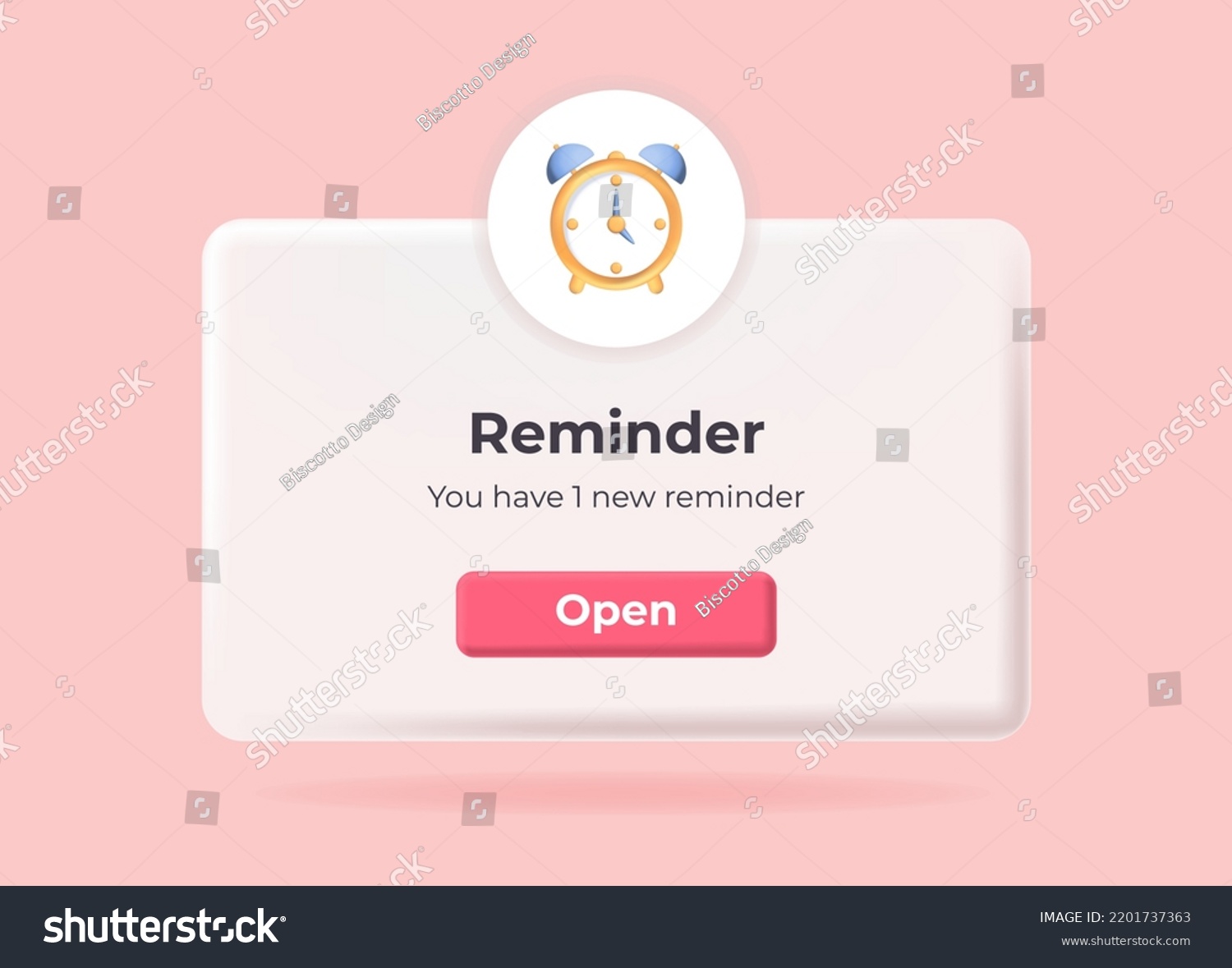 3d-reminder-popup-page-floating-elements-stock-vector-royalty-free