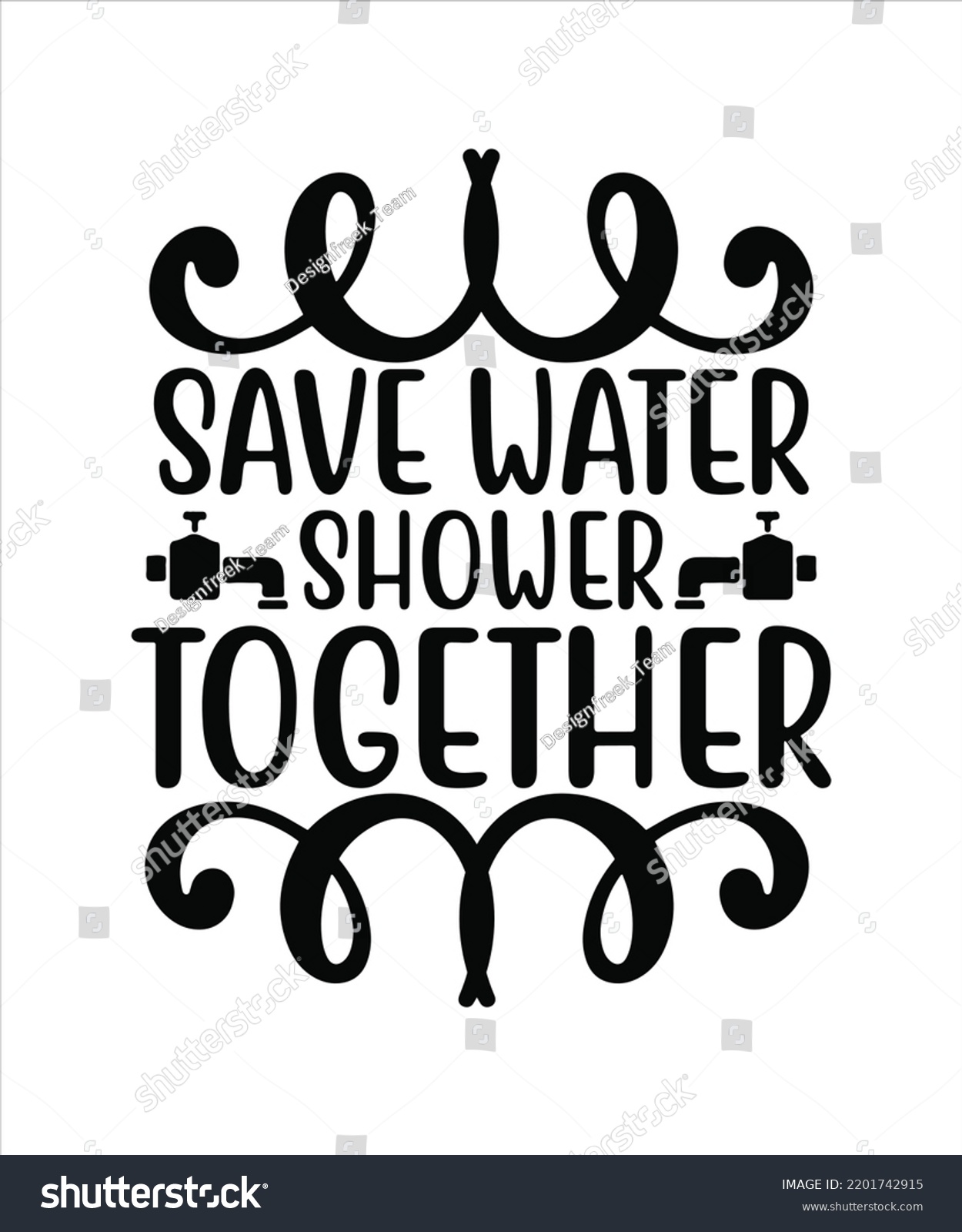 Save Water Shower Together Eps Vector Stock Vector (royalty Free 