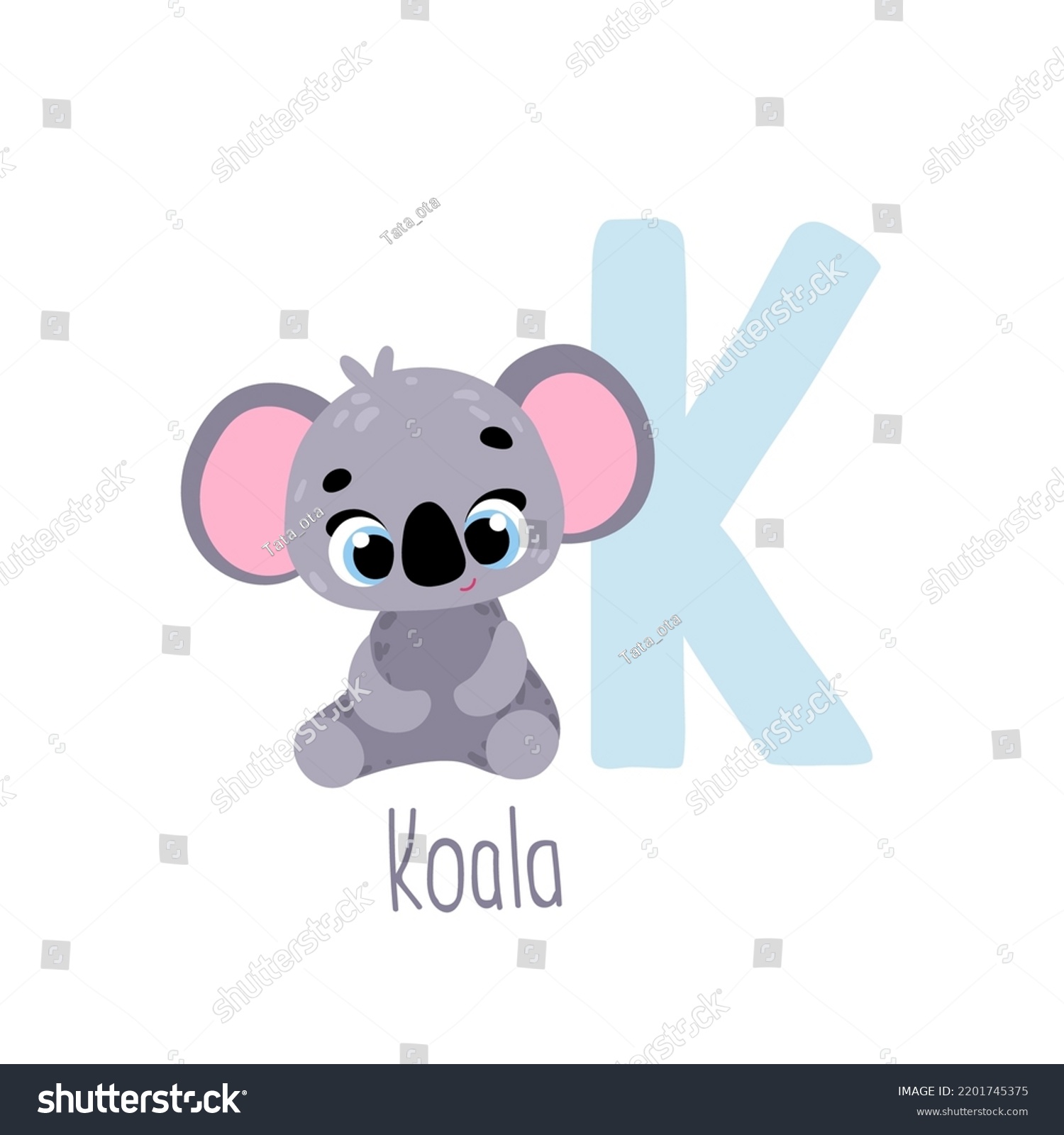 Koala Animal Abc Alphabet Cute Vector Stock Vector (Royalty Free ...