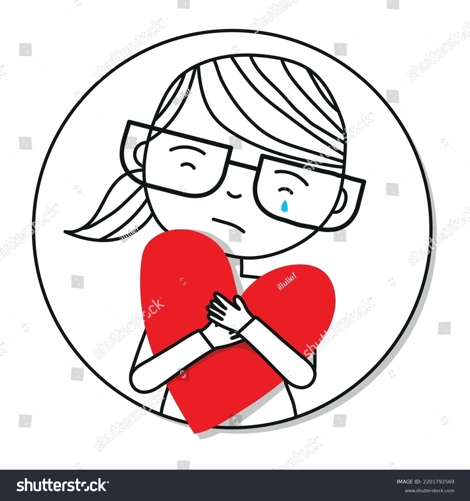 Heartbreak Crying Vector Illustration Stock Vector (Royalty Free ...