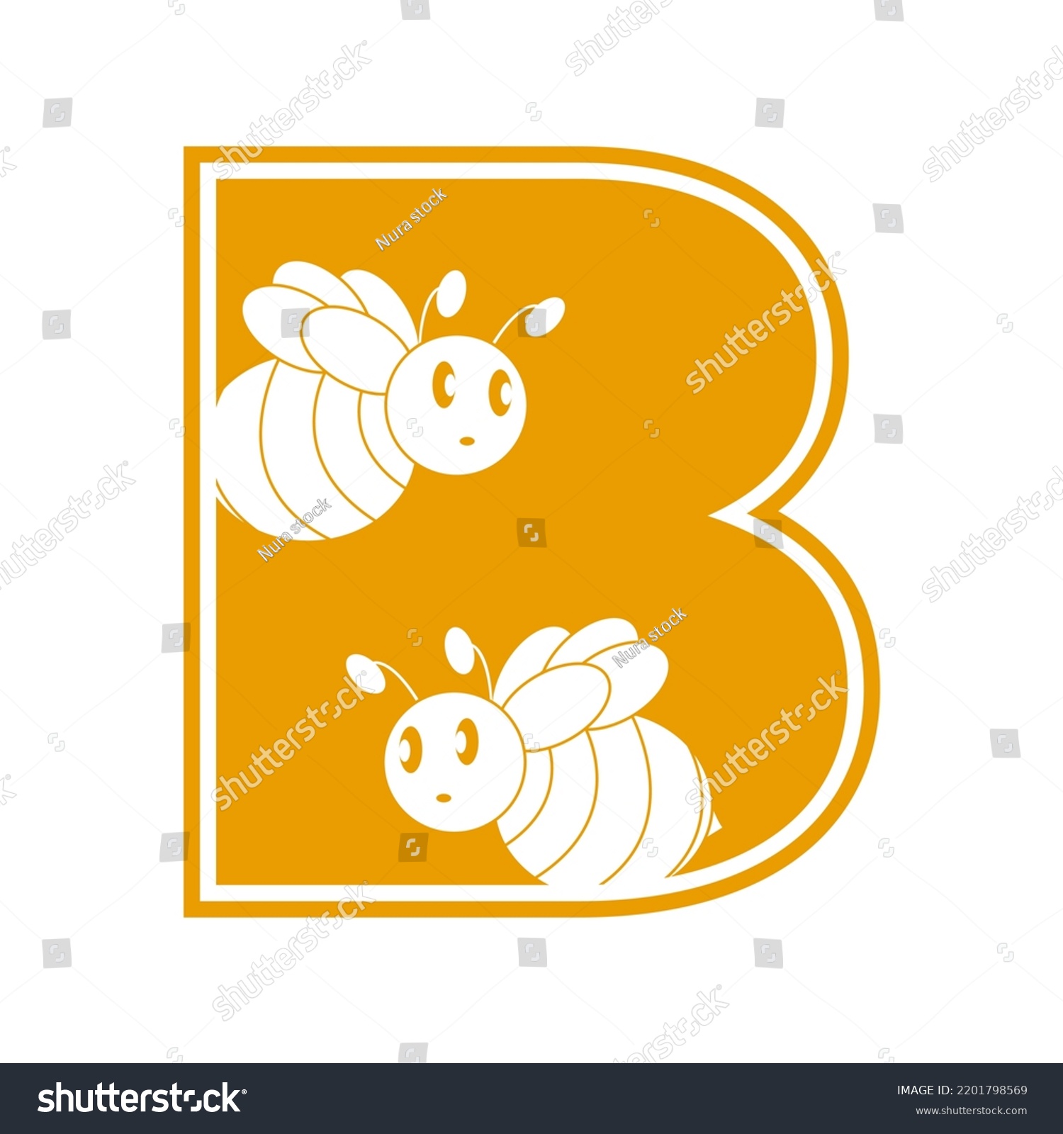 Letter B Bee Vector Logo Stock Vector (Royalty Free) 2201798569 ...