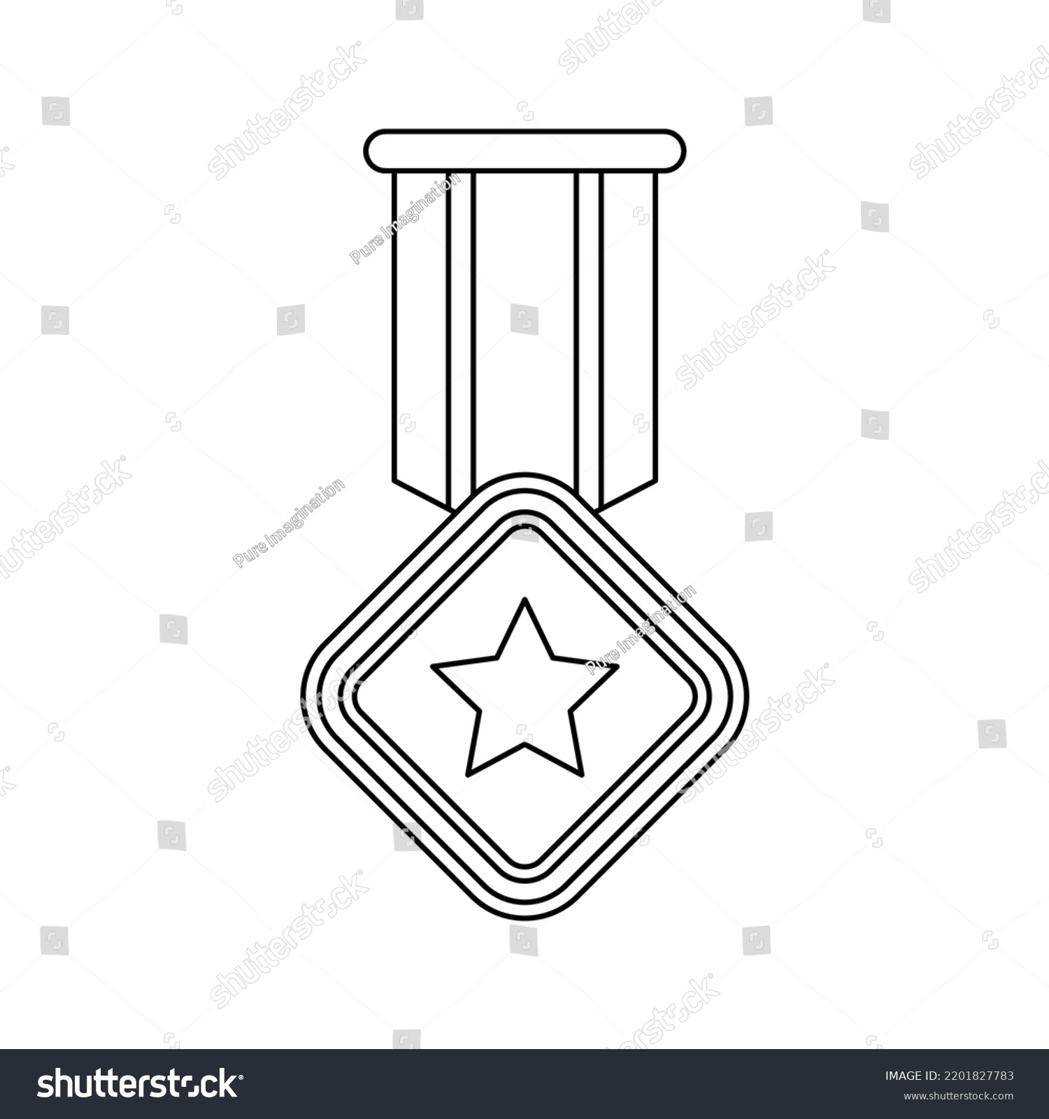 Coloring Page Medal Kids Stock Vector (Royalty Free) 2201827783 ...