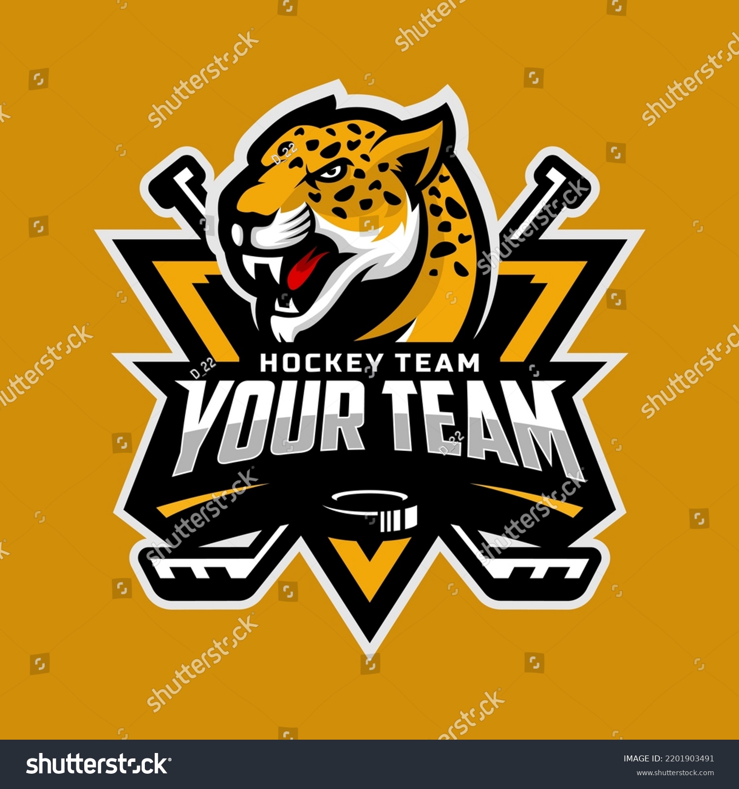 Leopards Head Logo Ice Hockey Team Stock Vector (Royalty Free ...