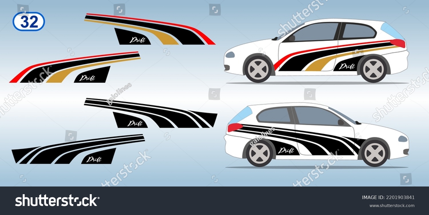 Car Side Door Sticker Stripe Design Stock Vector (Royalty Free ...