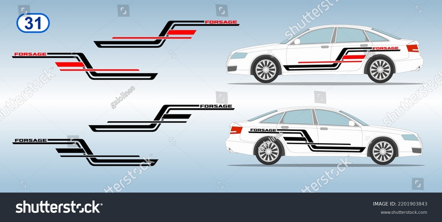 Car Side Door Sticker Stripe Design Stock Vector (Royalty Free ...