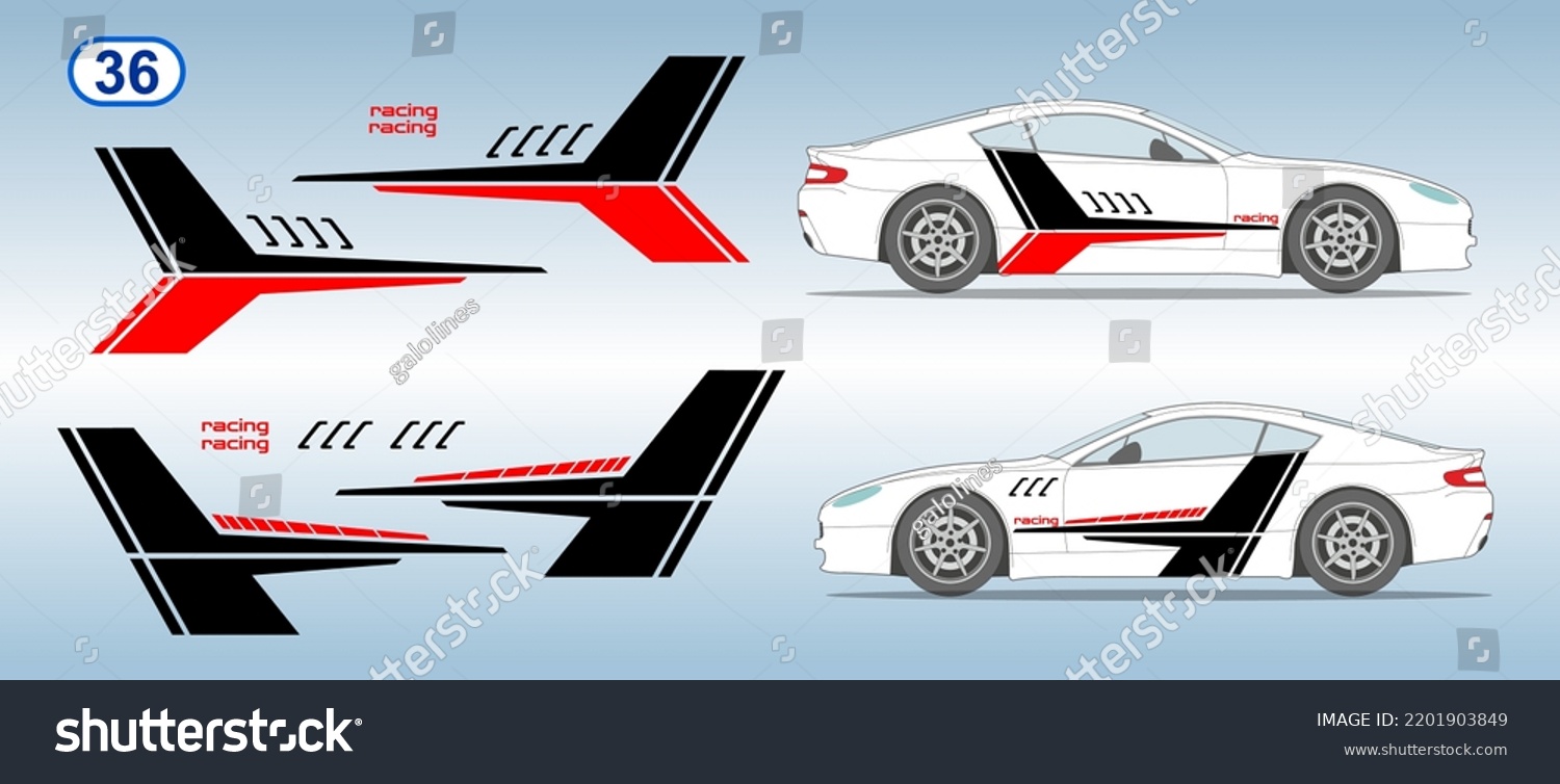 Car Side Door Sticker Stripe Design Stock Vector (Royalty Free ...