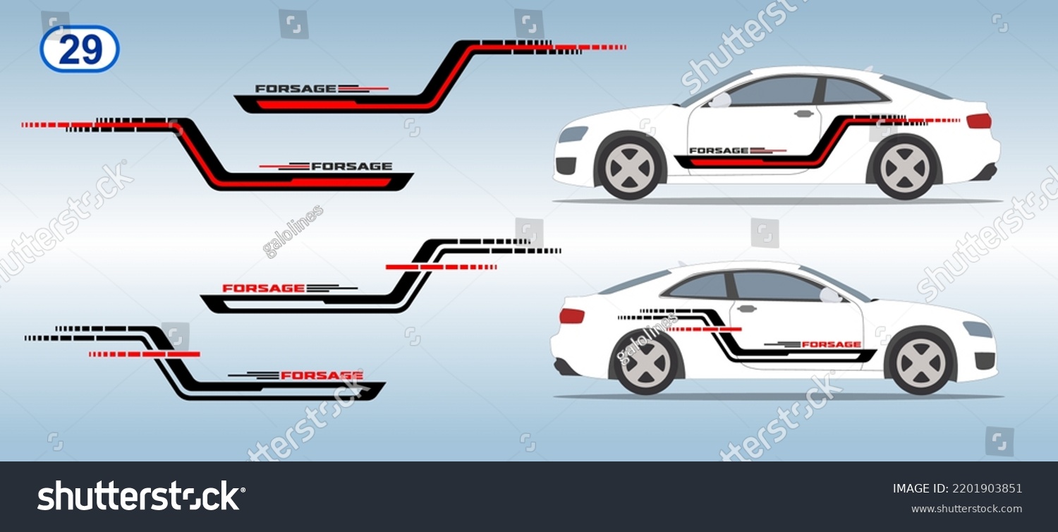 Car Side Door Sticker Stripe Design Stock Vector (Royalty Free ...