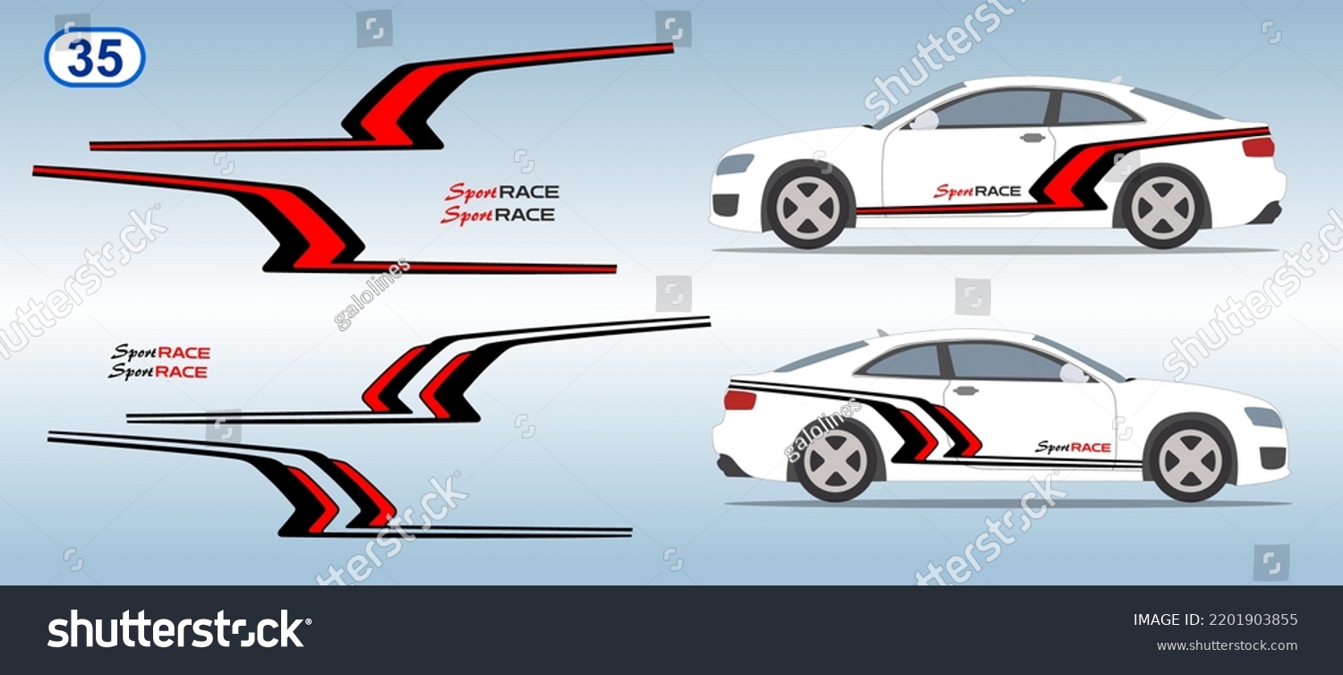 Car Side Door Sticker Stripe Design Stock Vector (Royalty Free ...