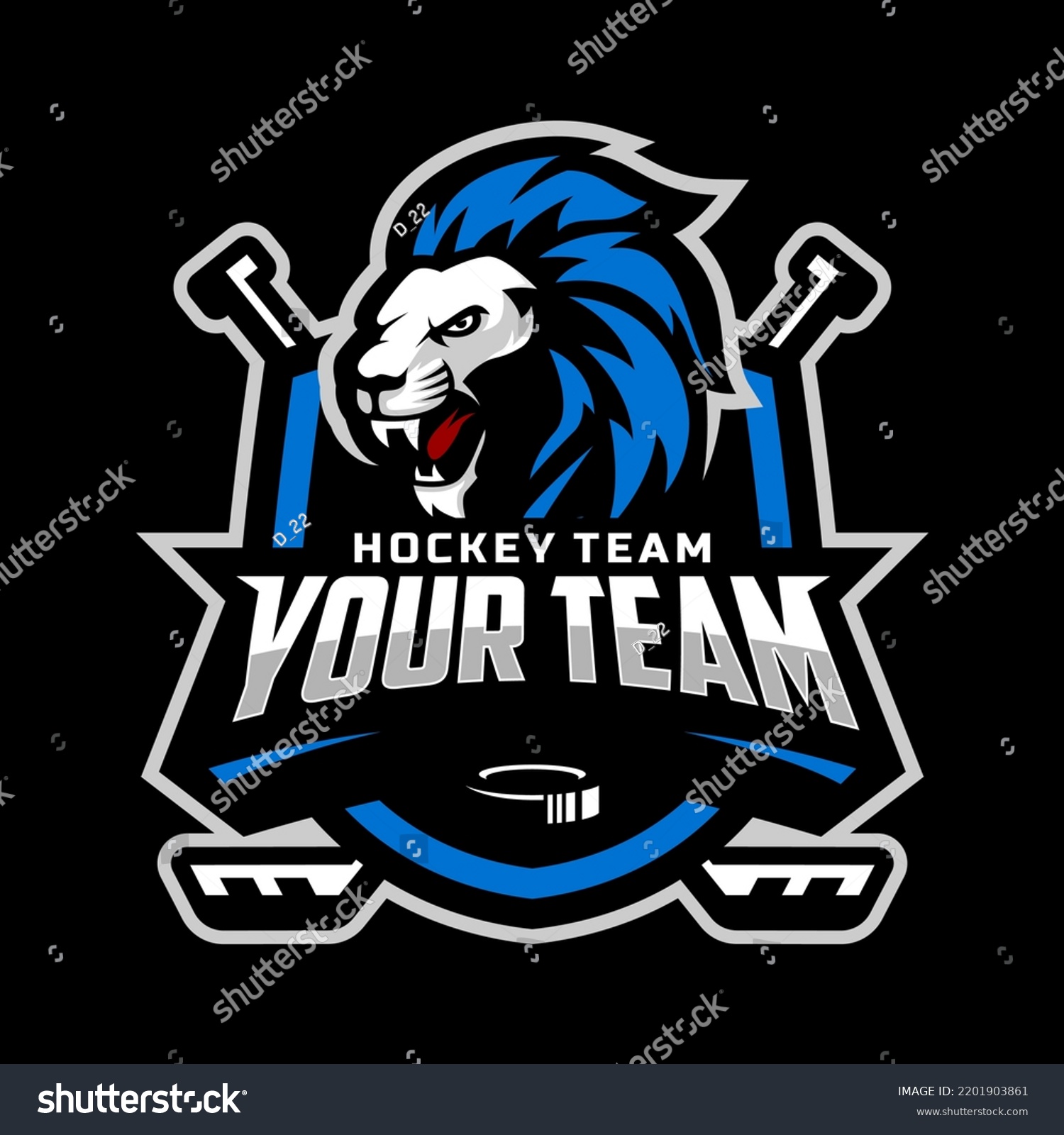 Lion Head Logo Ice Hockey Team Stock Vector (Royalty Free) 2201903861 ...