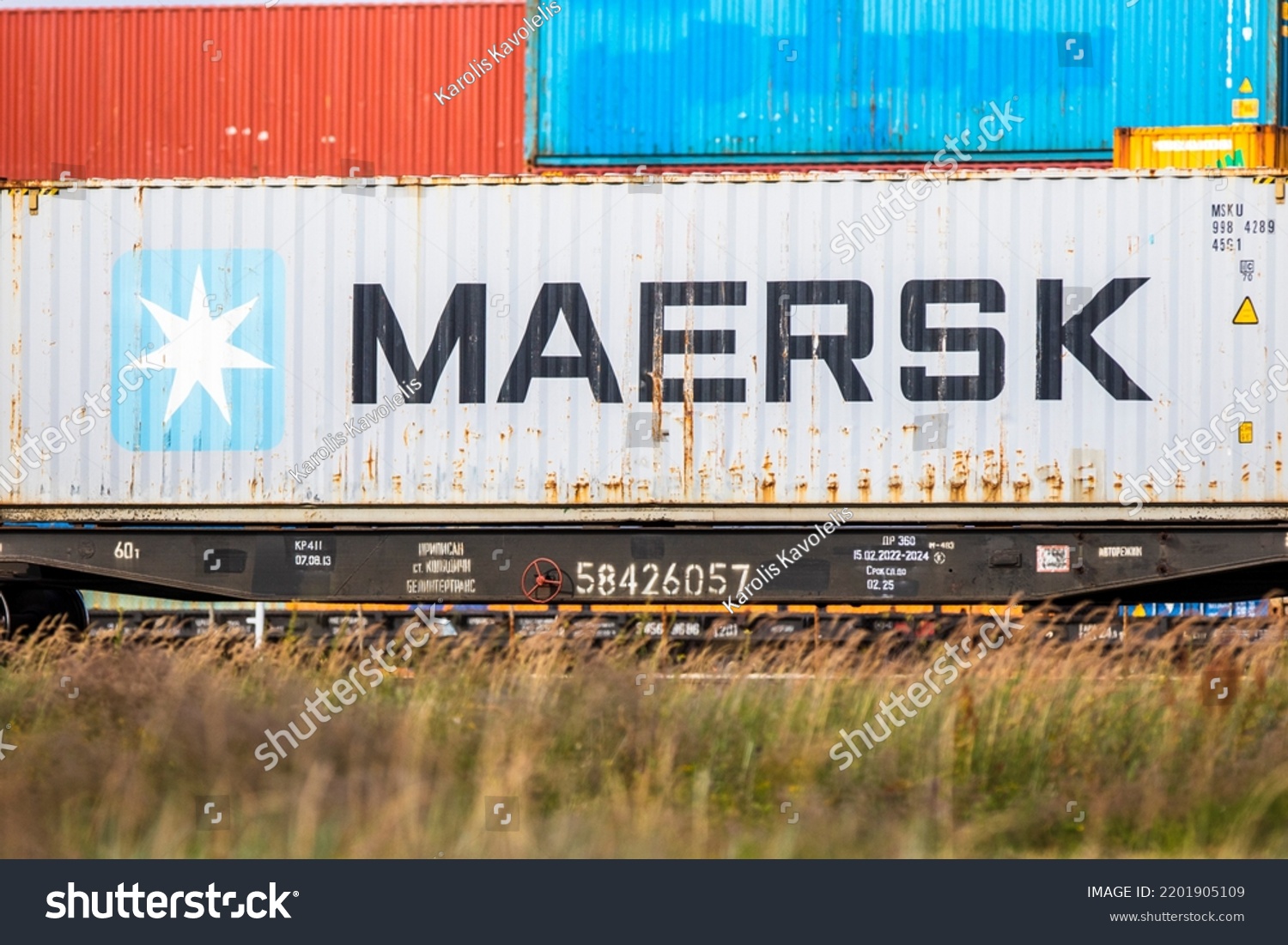 Klaipeda Lithuania 20220820 Stack Containers Loaded Stock Photo ...