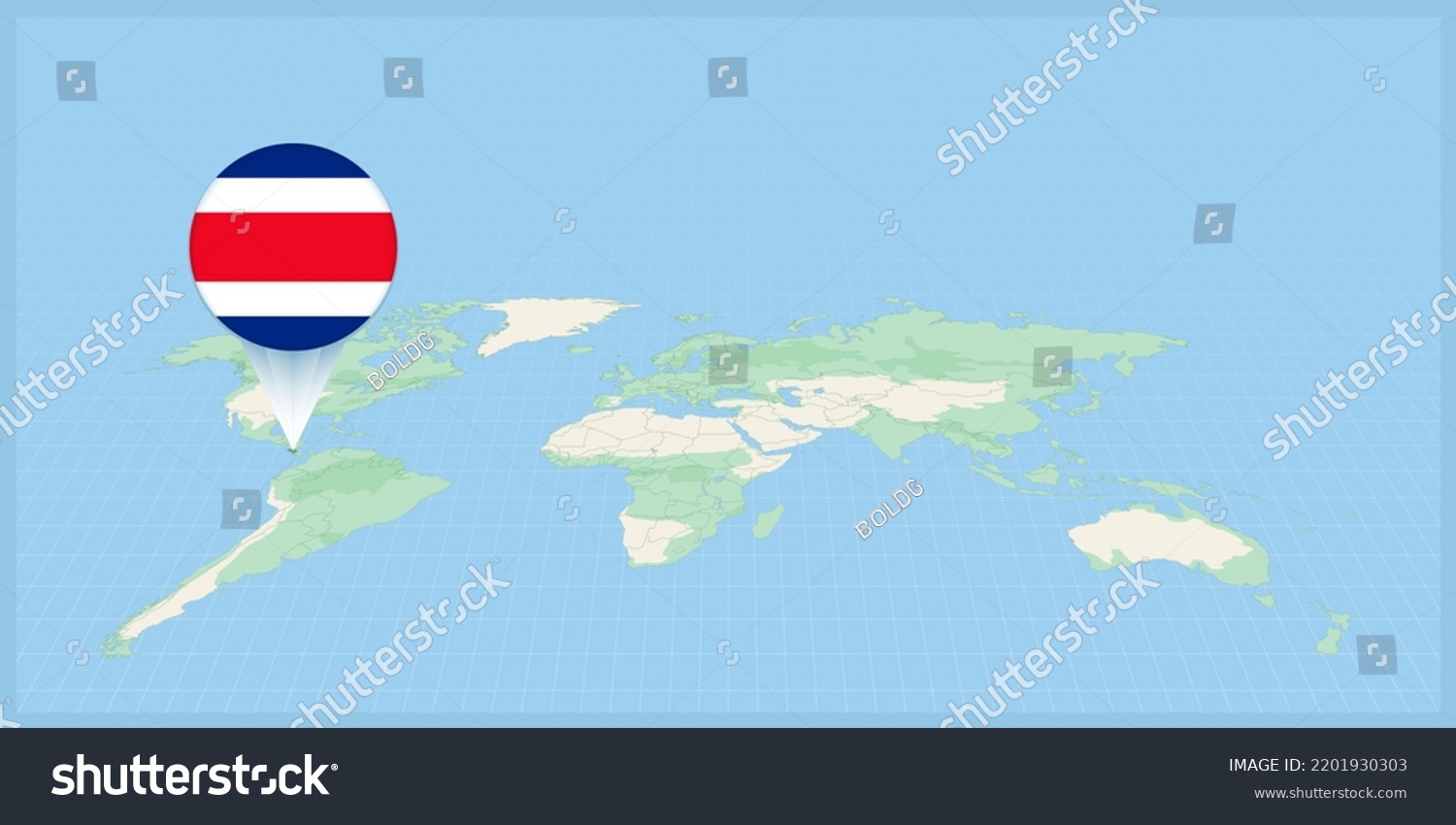 Location Costa Rica On World Map Stock Vector Royalty Free 2201930303 Stock Vector Location Of Costa Rica On The World Map Marked With Costa Rica Flag Pin Cartographic Vector 2201930303