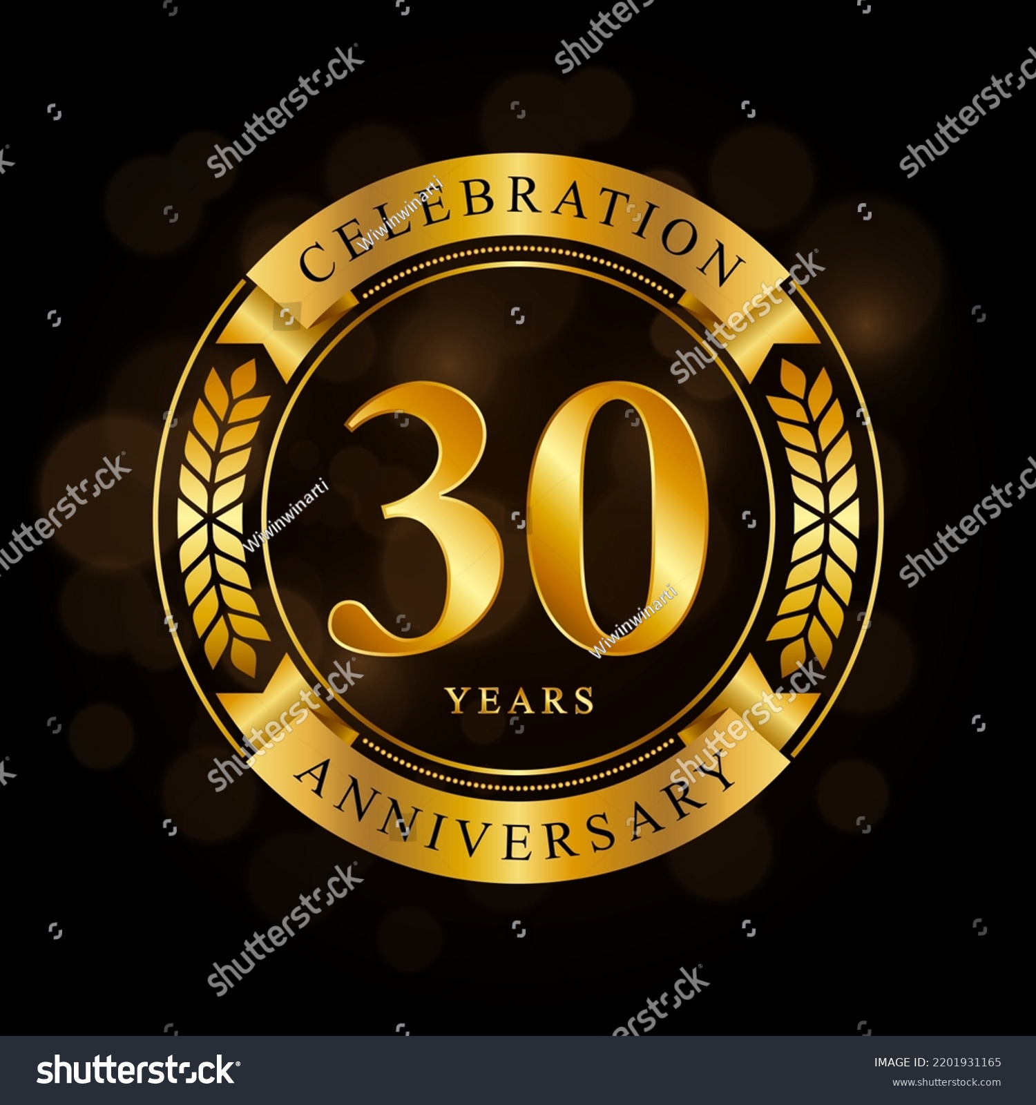 30 Year Anniversary Celebration Template Design Stock Vector (Royalty ...