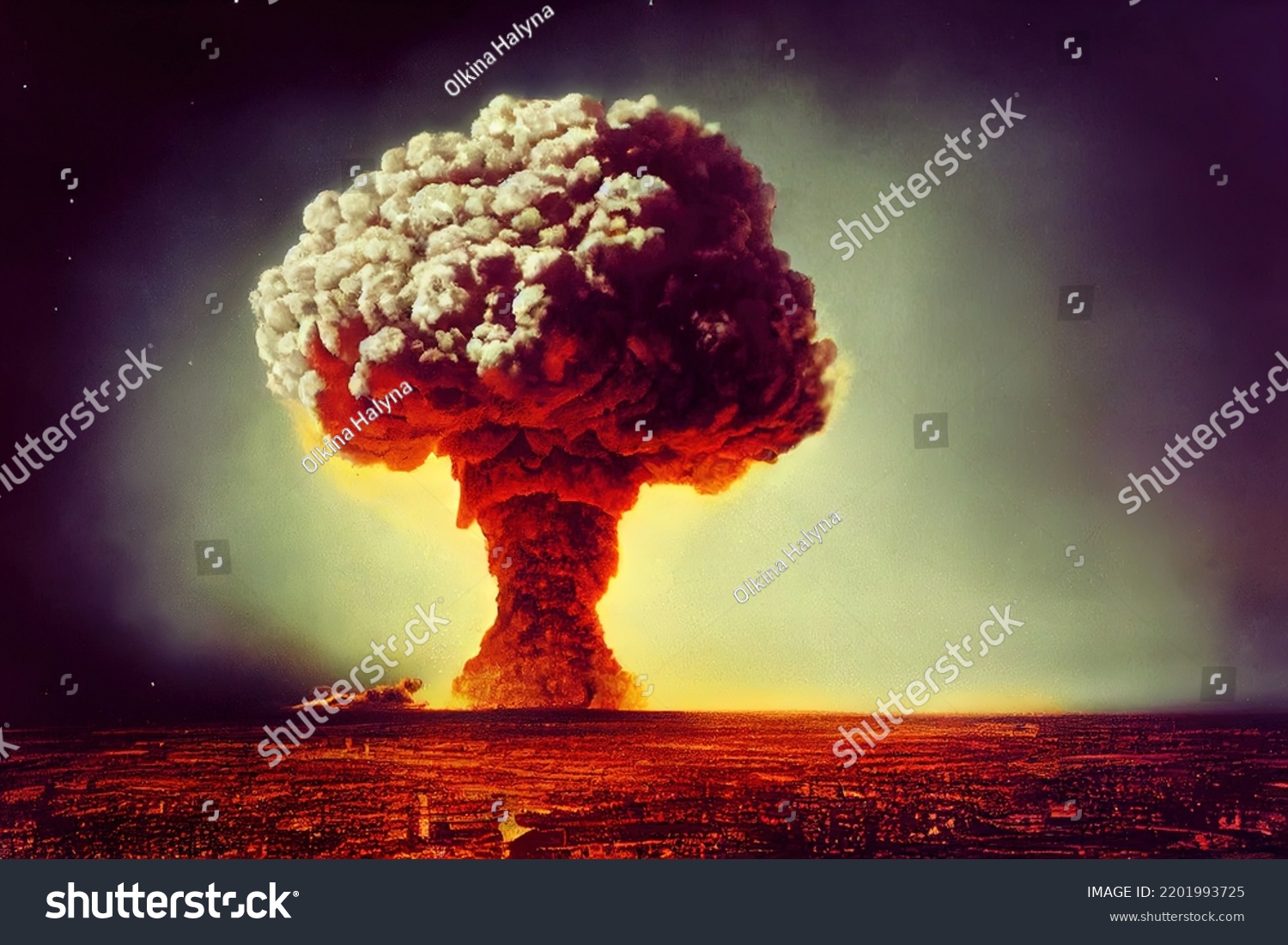 Atomic Bomb City Symbol War End Stock Illustration 2201993725 ...