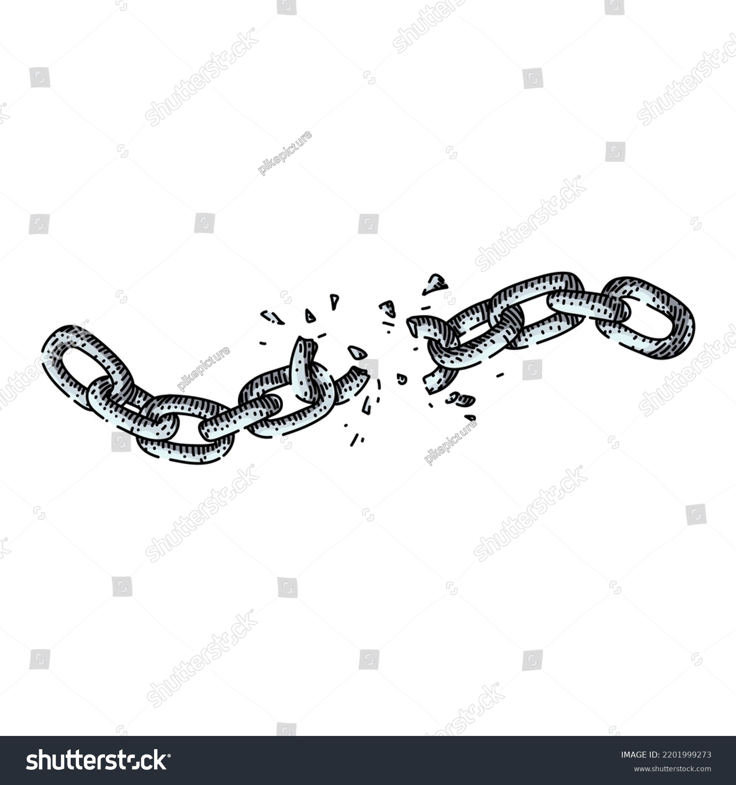 Broken Chain Hand Drawn Vector Link Stock Vector (Royalty Free ...