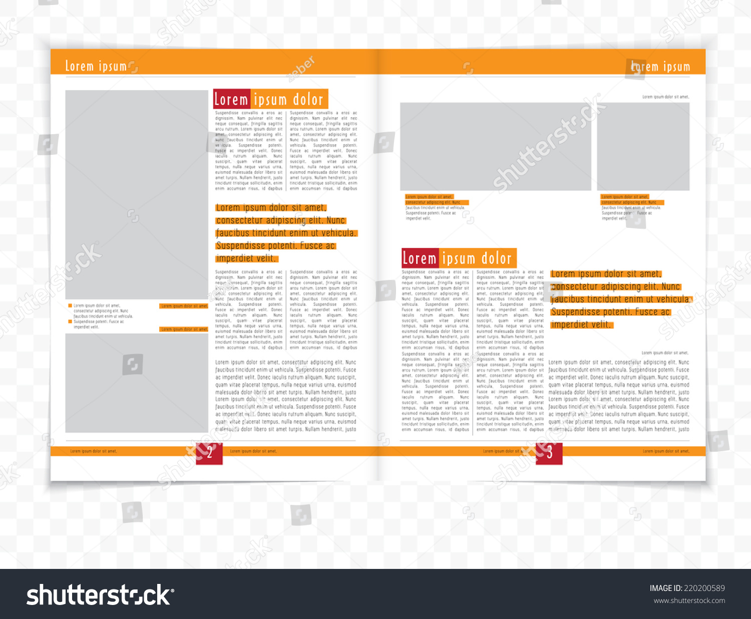 Layout Magazine Vector Stock Vector (Royalty Free) 220200589 | Shutterstock