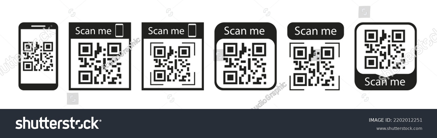 Qr Code Set Template Frames Qr Stock Vector (Royalty Free) 2202012251 ...