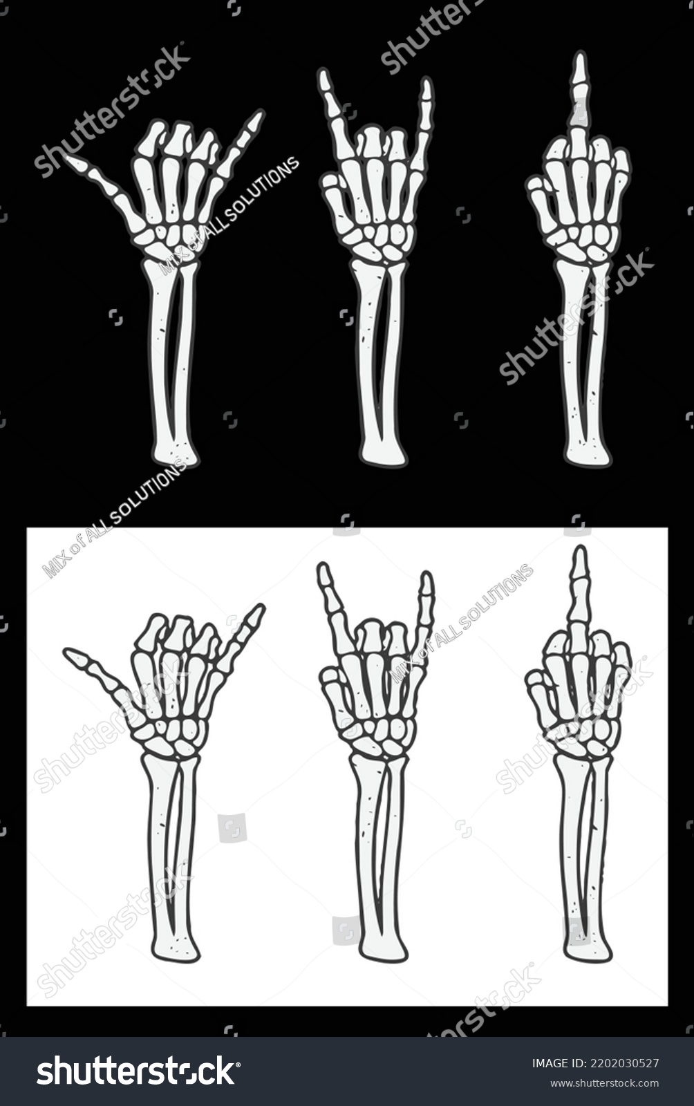 Bones Hand Vintage Human Skeleton Bone Stock Vector (Royalty Free ...