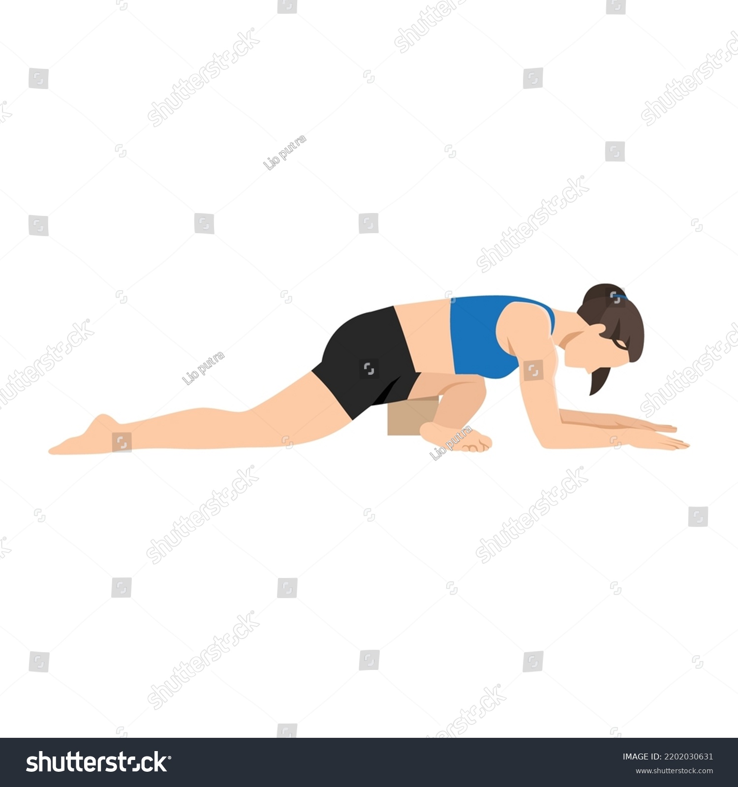 Woman Doing Sleeping Swan Pose Forearms Stock Vector (royalty Free 