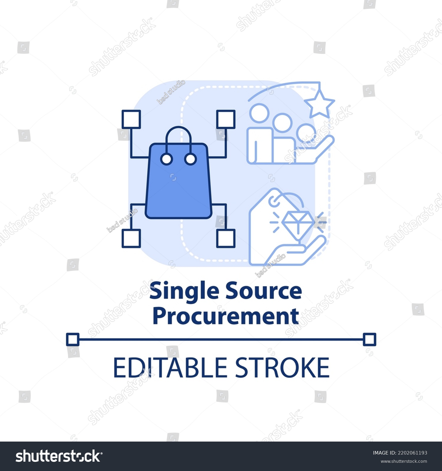 Single Source Procurement Light Blue Concept Stock Vector (Royalty Free ...