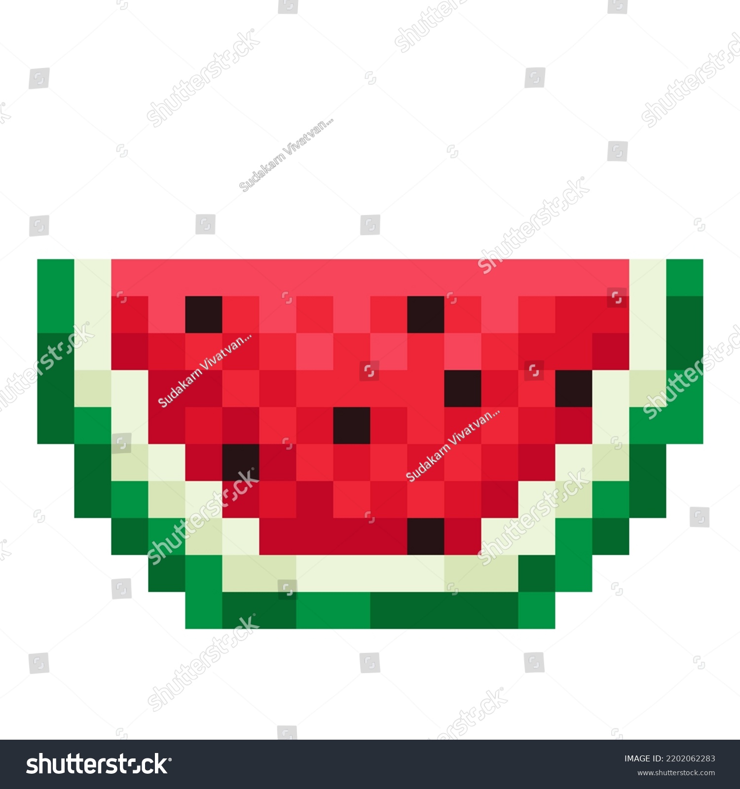 Watermelon Slice Pixel Art Vector Picture Stock Vector (Royalty Free ...