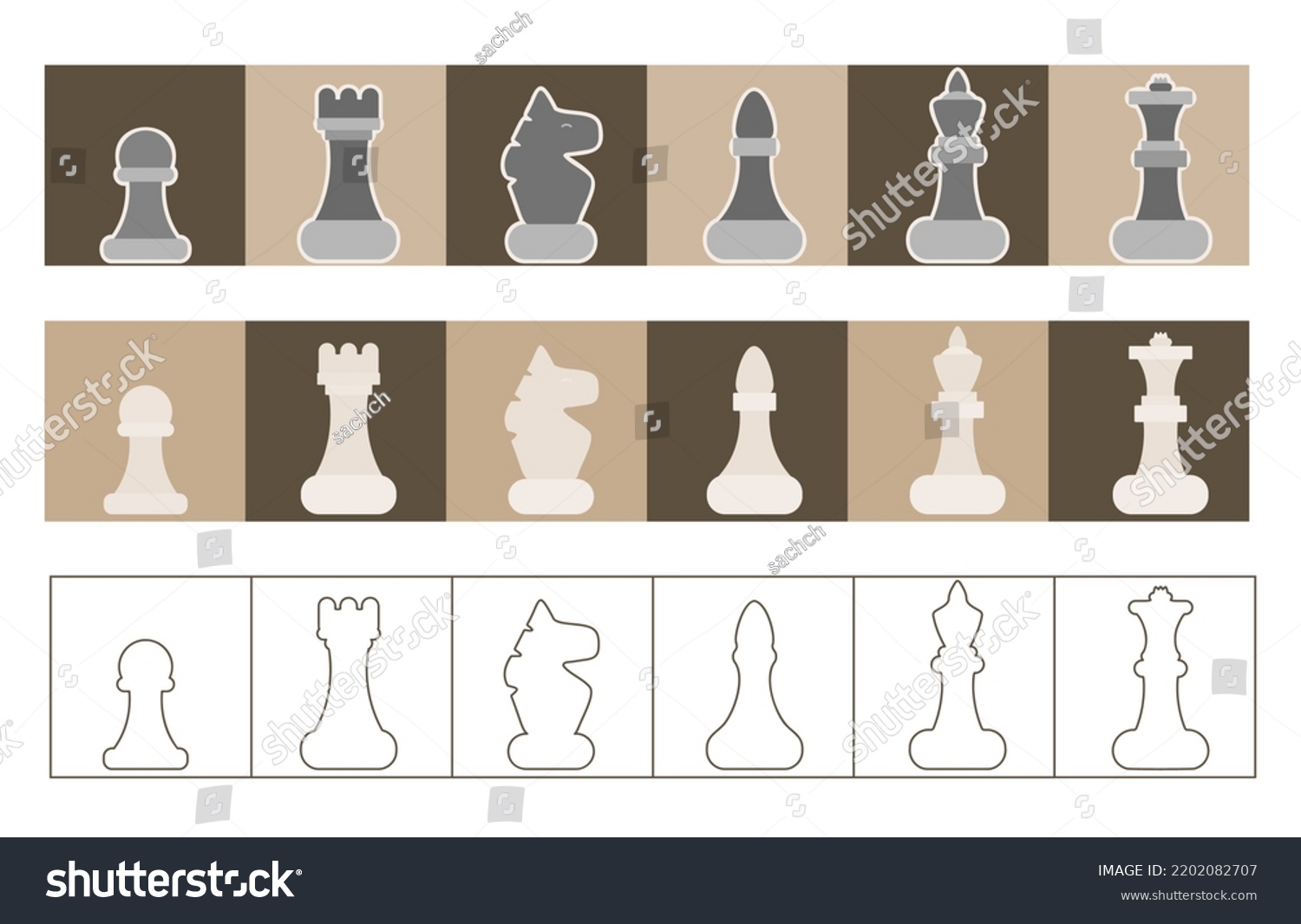 Set Chess Vector Illustration Stock Vector (Royalty Free) 2202082707 ...