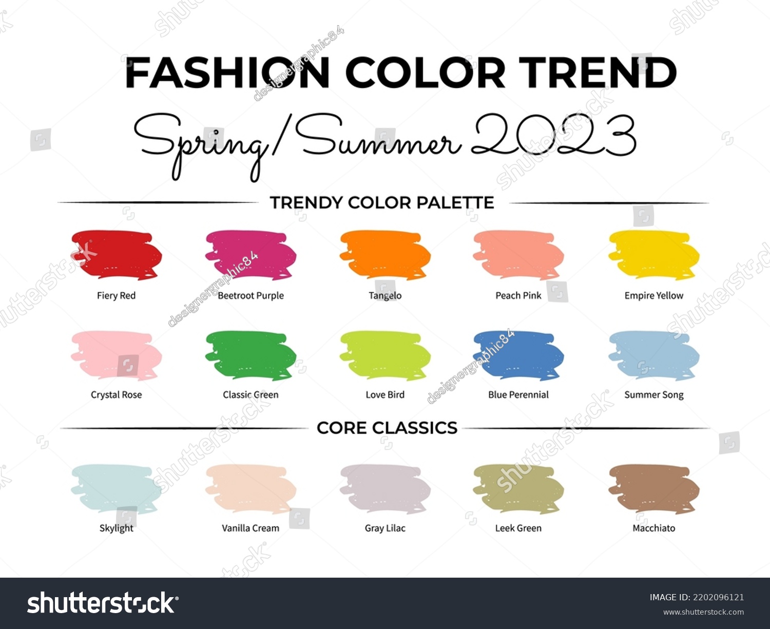 Fashion Color Trend Spring Summer 2023 Stock Vector (Royalty Free ...