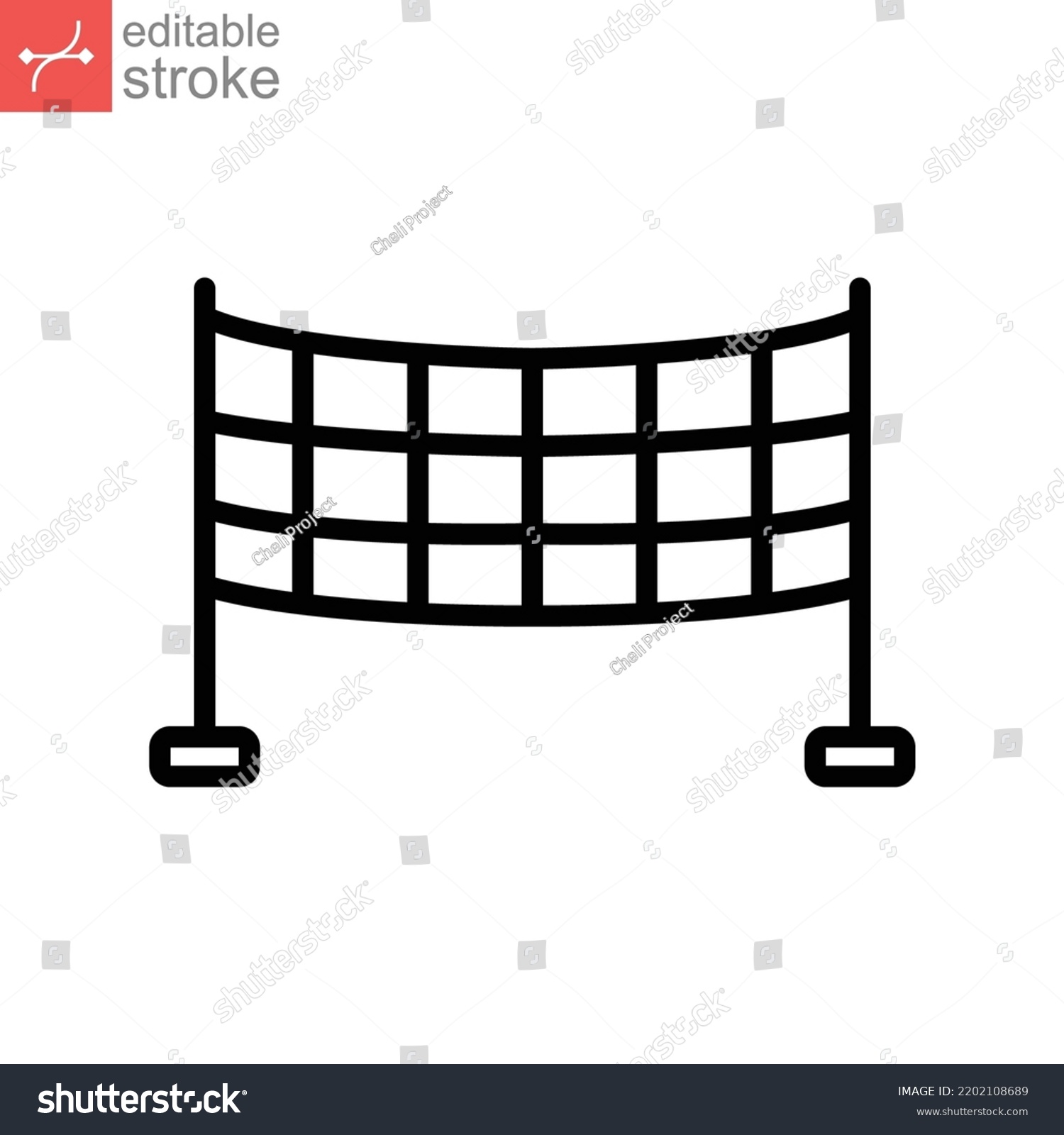 Volleyball Net Sport Icon Badminton Net Stock Vector (Royalty Free ...