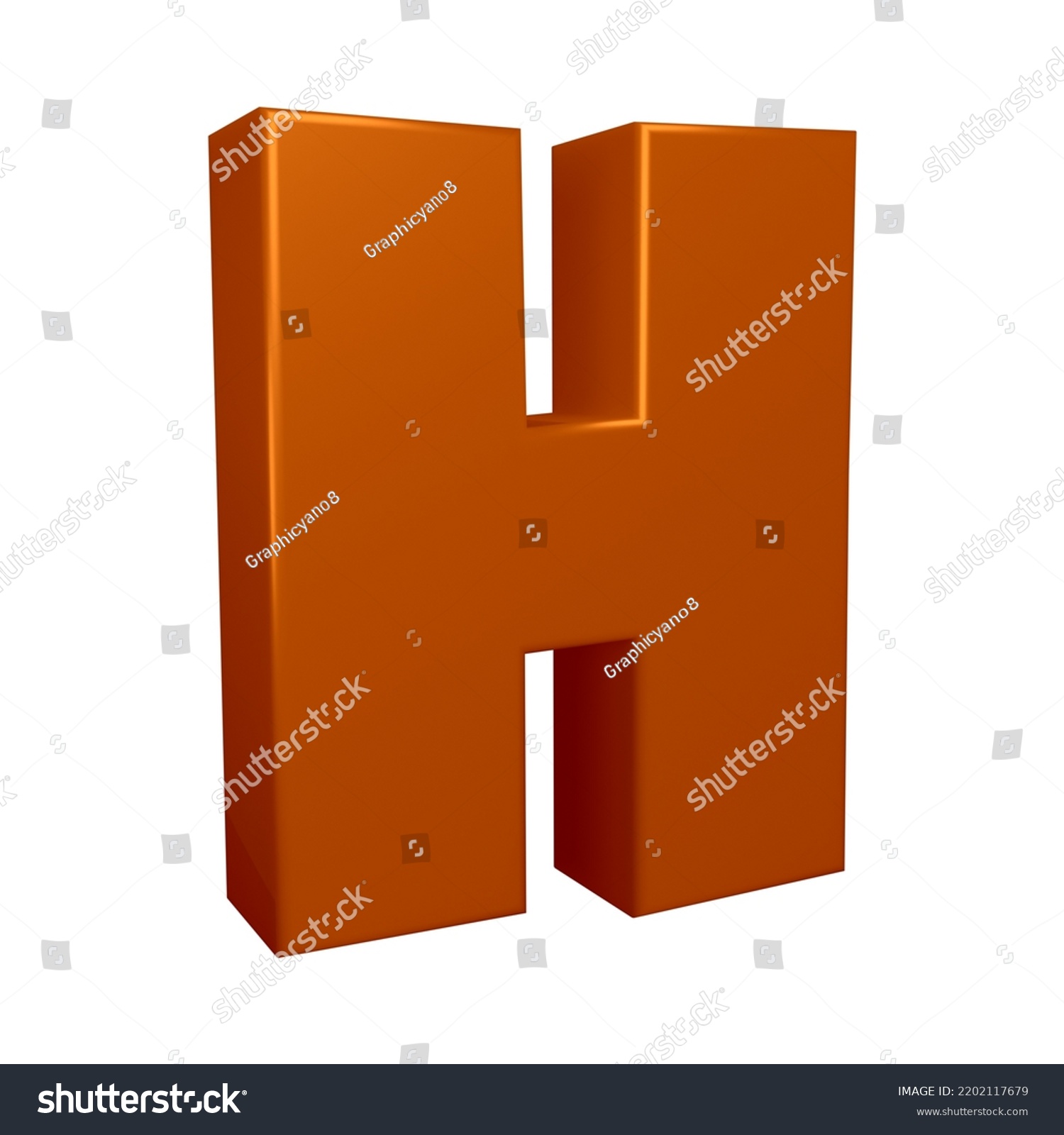 Brown Letter H 3d Render Isolated Stock Illustration 2202117679 ...