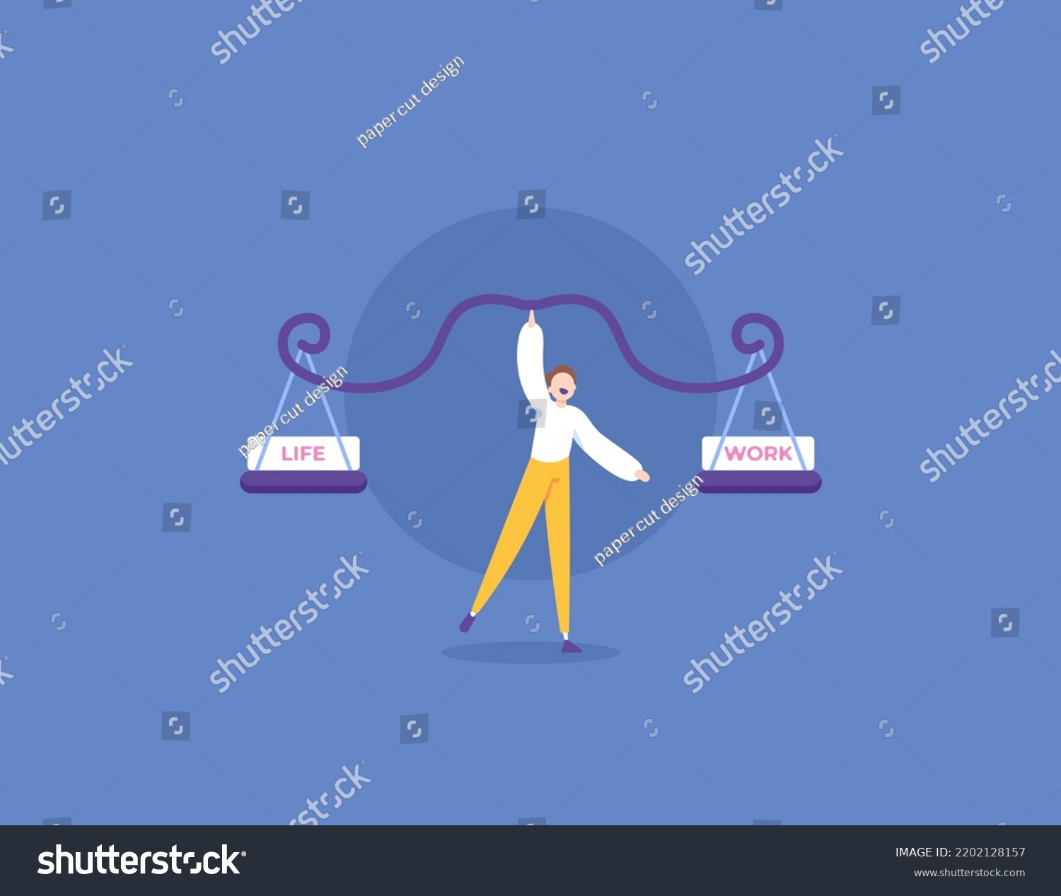 Work Life Balance Balancing His Responsibilities Stock Vector (Royalty ...